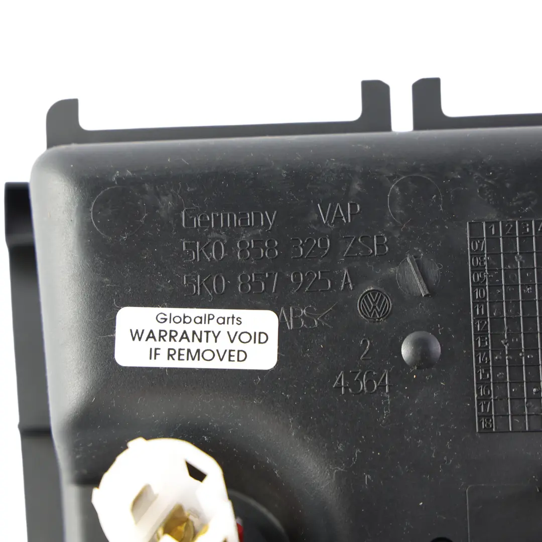 MK3 Consola Central Cenicero 12V Interruptores para Volkswagen Scirocco con número de pieza 5K0857925A Volkswagen Scirocco MK3 Consola Central Cenicero 12V Interruptores - SKU 5K0857925A-5 - Número de pieza 5K0857925A