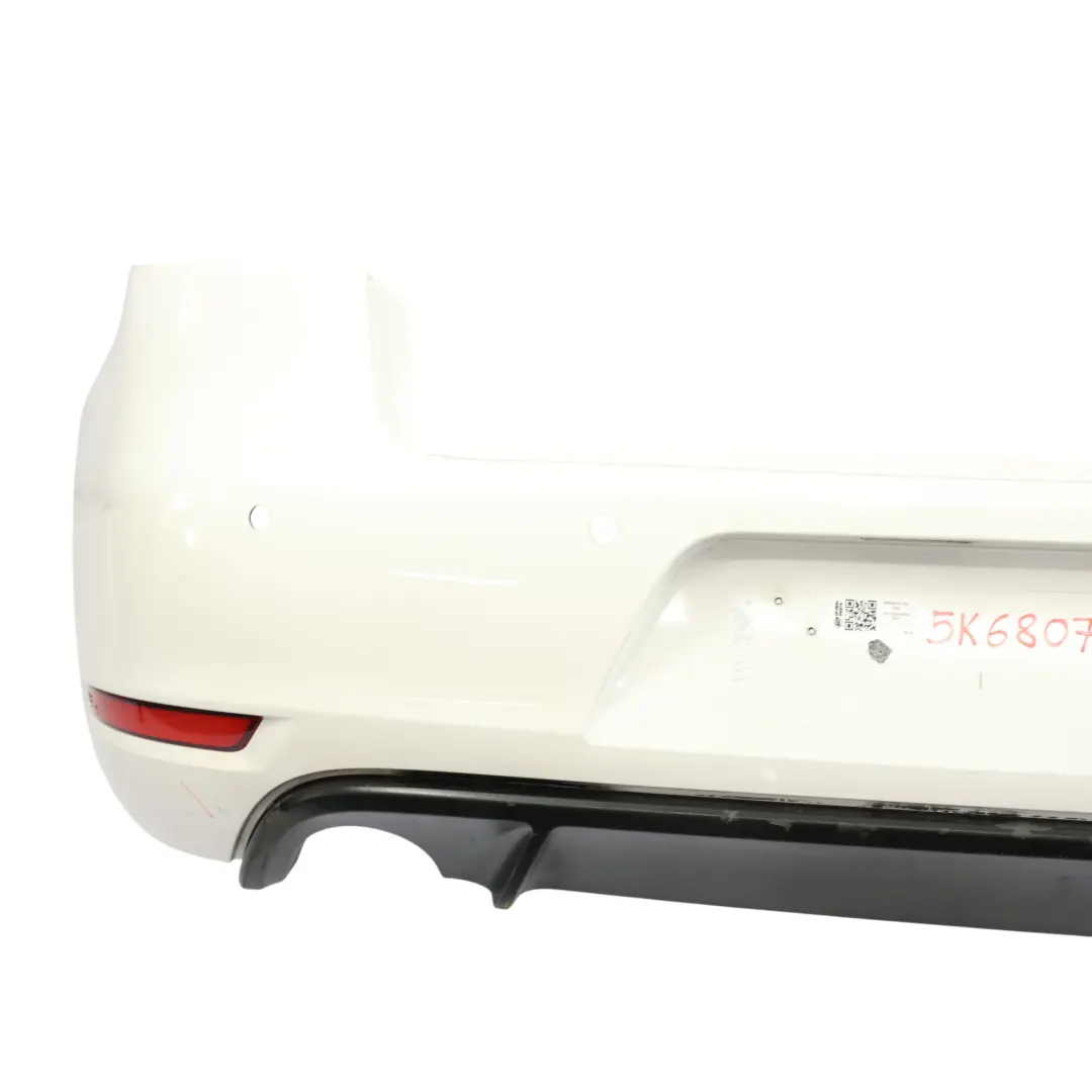 Volkswagen VW Golf Mk6 GTI Rear Bumper Trim Panel Cover Candy White - B9A - SKU 5K6807417G-CAN - Part number 5K6807417G