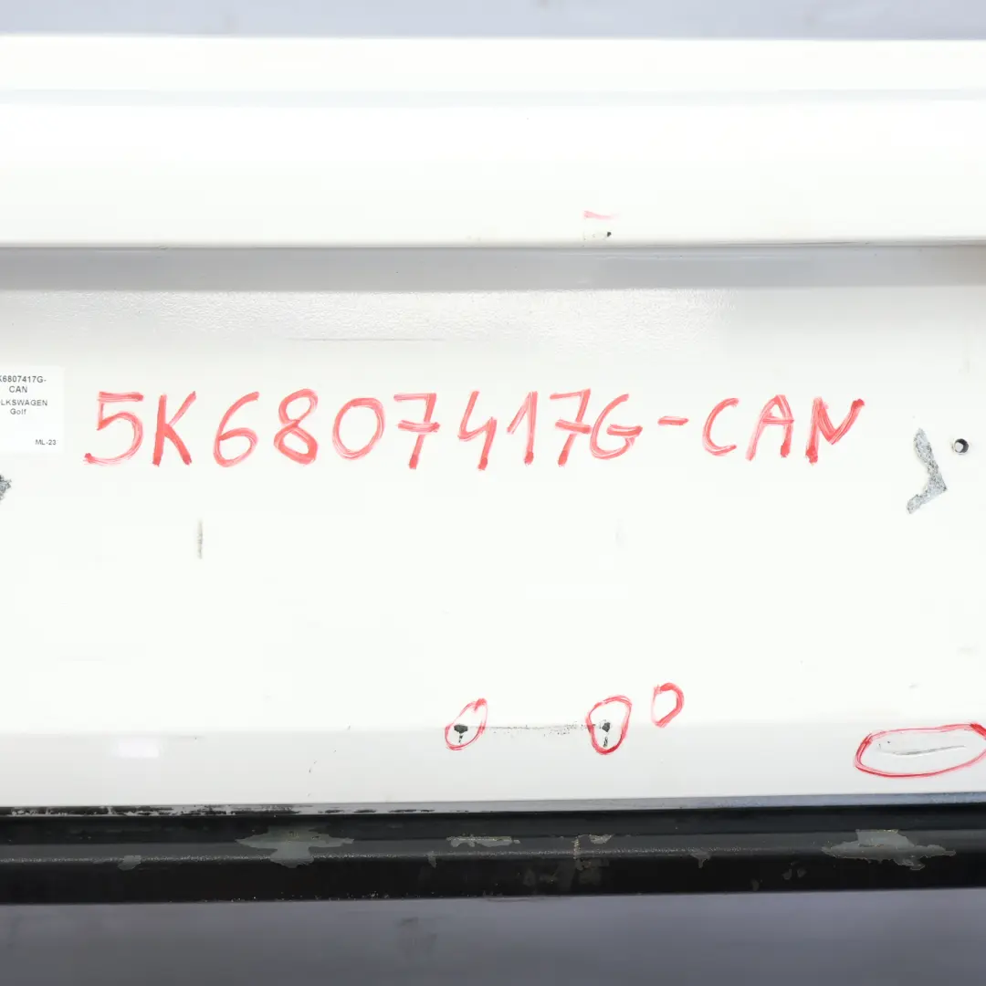 Mk6 GTI Rear Bumper Trim Panel Cover Candy White - B9A to Volkswagen VW Golf with Part number 5K6807417G Volkswagen VW Golf Mk6 GTI Rear Bumper Trim Panel Cover Candy White - B9A - SKU 5K6807417G-CAN - Part number 5K6807417G