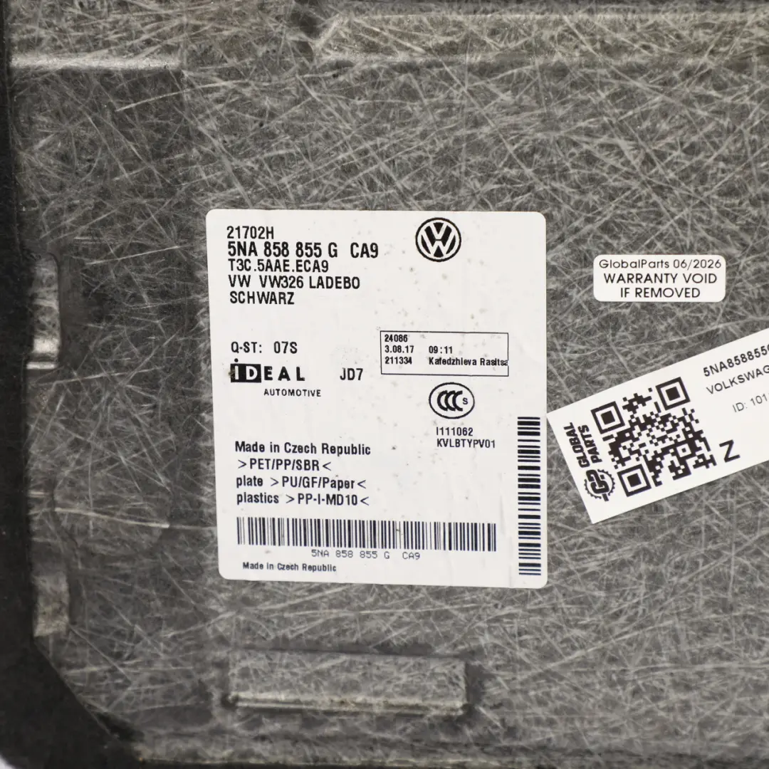 Volkswagen Tiguan MK2 Alfombrilla Maletero Compartimento Equipaje - SKU 5NA858855G - Número de pieza 5NA858855G