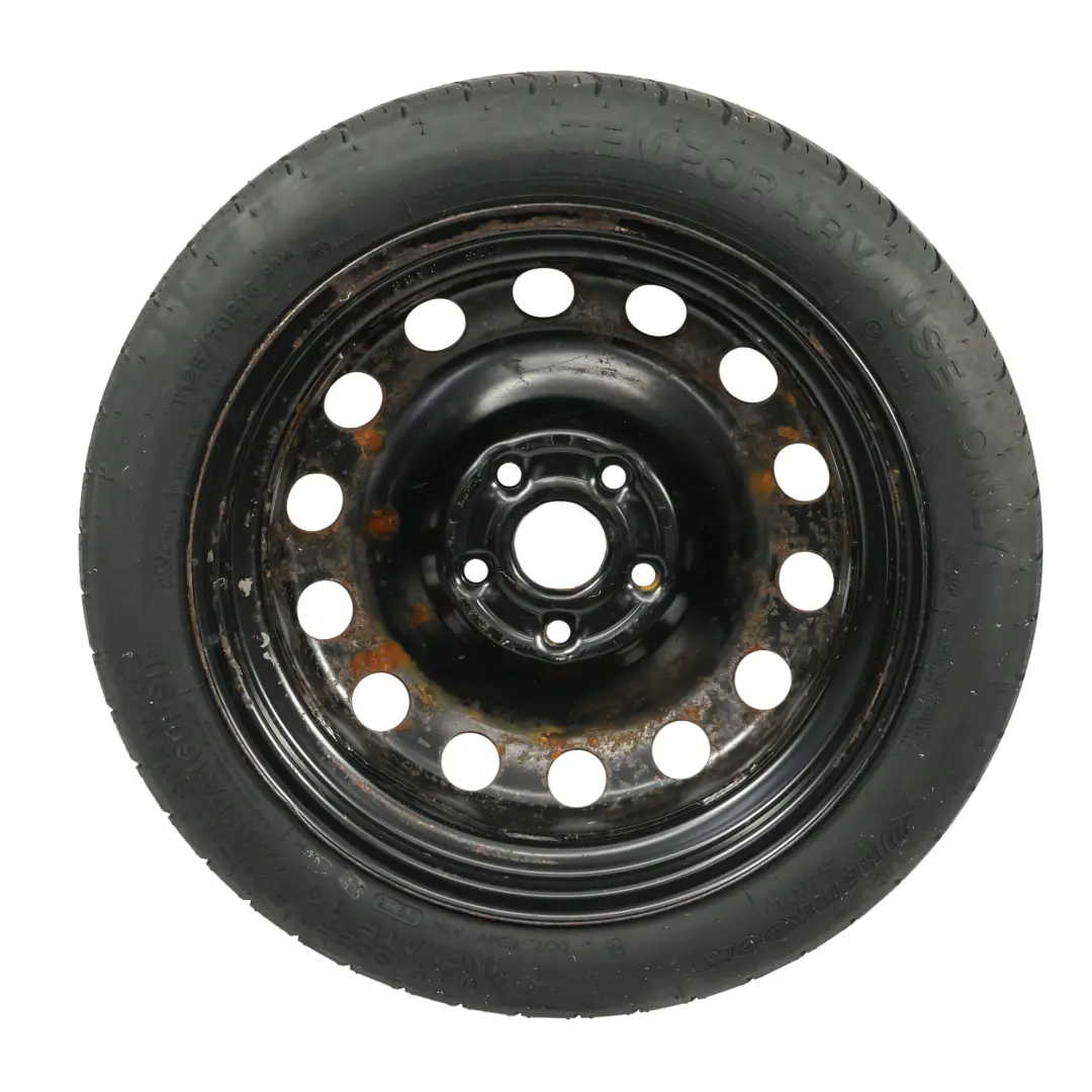 VW Golf Mk7 Spare Wheel Steel R16 Tyre Hankook 3.5J ET: 25.5 125/70 - SKU 5Q0601027BJ-1 - Part number 5Q0601027BJ