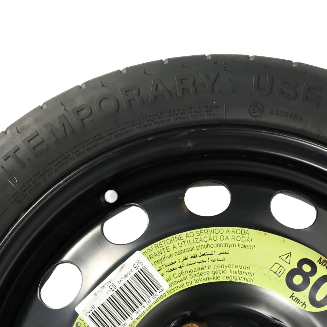 Volkswagen Golf Mk7 Rueda Repuesto R16 Hankook 3.5J ET: 25.5 - SKU 5Q0601027BJ-1 - Número de pieza 5Q0601027BJ