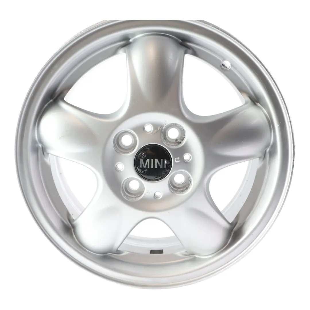 Alloy Rim 15" 5,5J 5-Start Spooler 100 to Mini One R50 R55 R56 Silver Wheel with Part number 6768498 Mini One R50 R55 R56 Silver Wheel Alloy Rim 15" 5,5J 5-Start Spooler 100 - SKU 6768498-2 - Part number 6768498