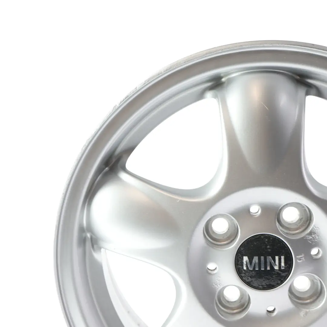 Alloy Rim 15" 5-Start Spooler 100 to Mini Cooper One R50 R56 Silver Wheel with Part number 6768498 Mini Cooper One R50 R56 Silver Wheel Alloy Rim 15" 5-Start Spooler 100 - SKU 6768498-4 - Part number 6768498