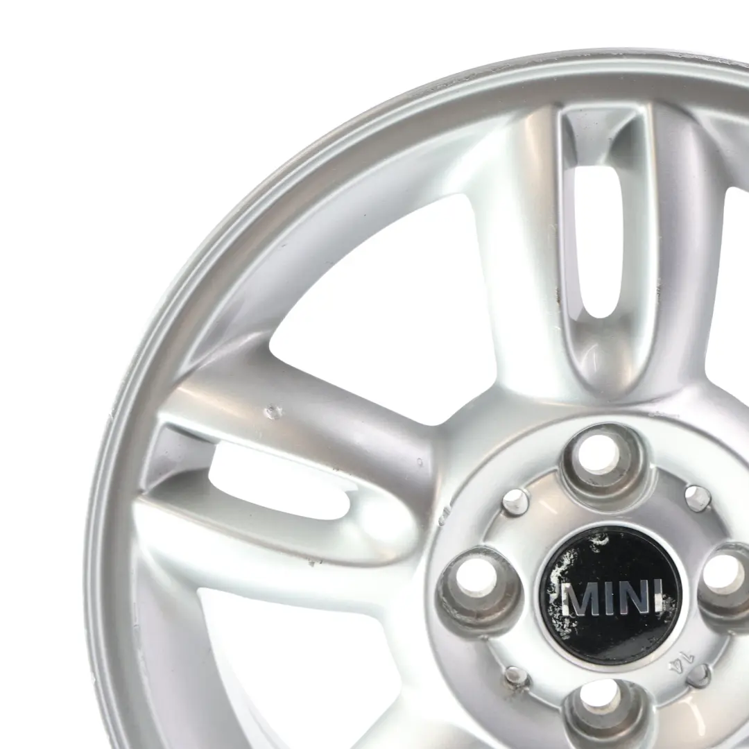 Argento Cerchio lega 15" ET:45 5,5J 5-Star due razze 118 per Mini Cooper R55 R56 con numero di parte 6791930 Mini Cooper R55 R56 Argento Cerchio lega 15" ET:45 5,5J 5-Star due razze 118 - SKU 6791930-3 - Numero di parte 6791930