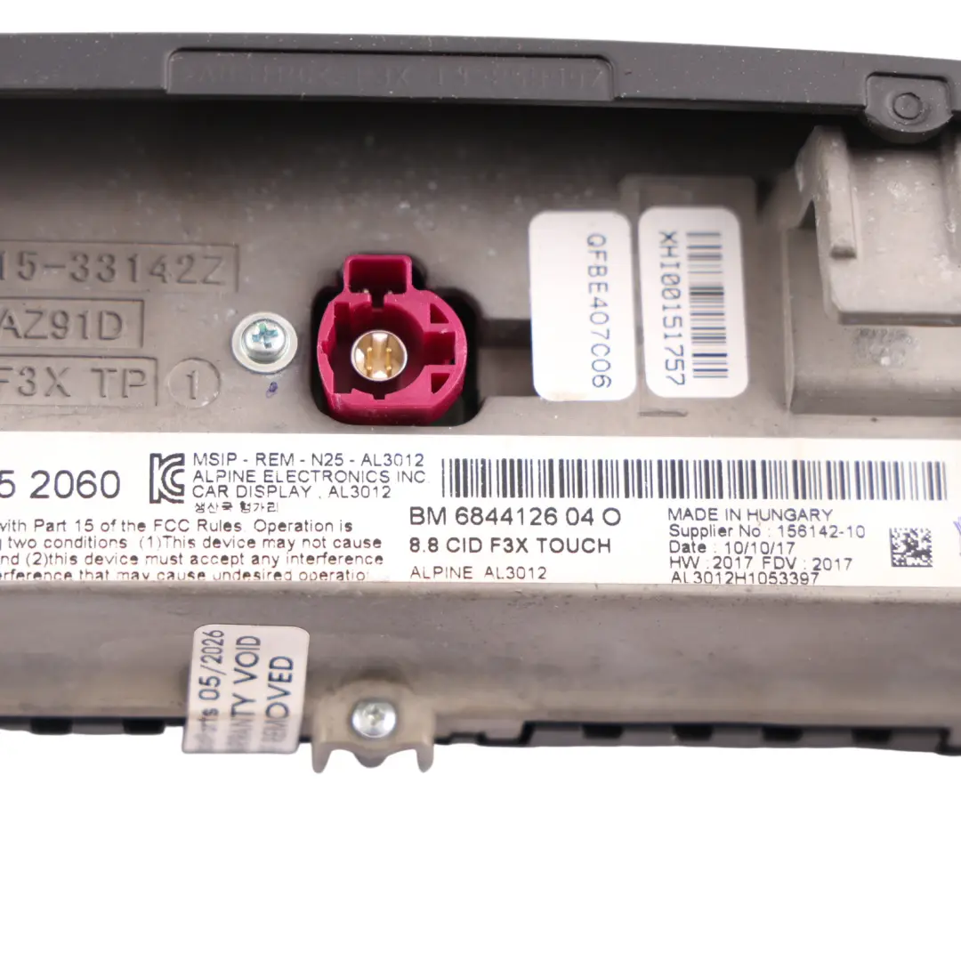 BMW F20 F30 LCI On-Board Screen Information Display Touch Monitor 8,8" - SKU 6844126-1 - Part number 6844126