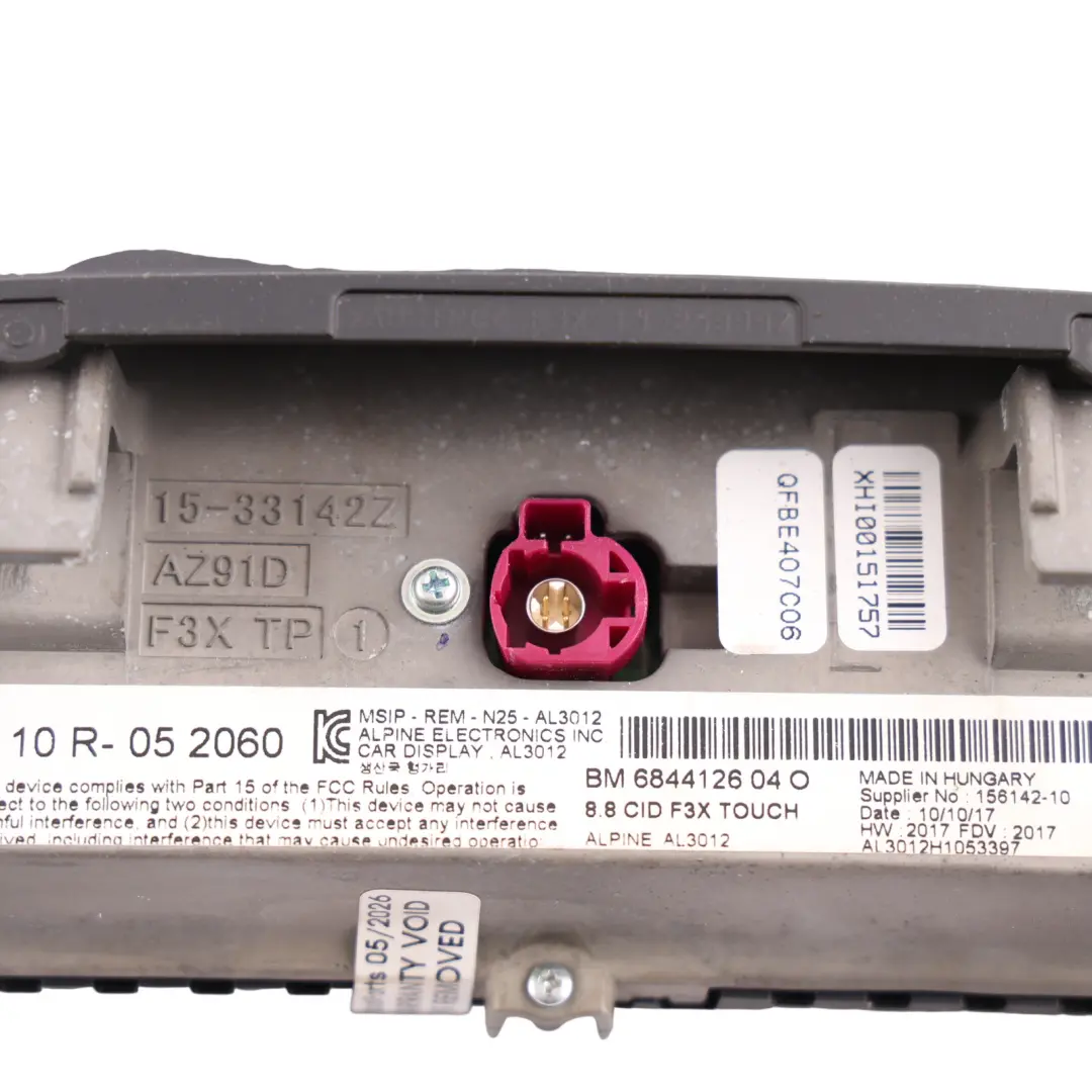 BMW F20 F30 LCI On-Board Screen Information Display Touch Monitor 8,8" - SKU 6844126-1 - Part number 6844126
