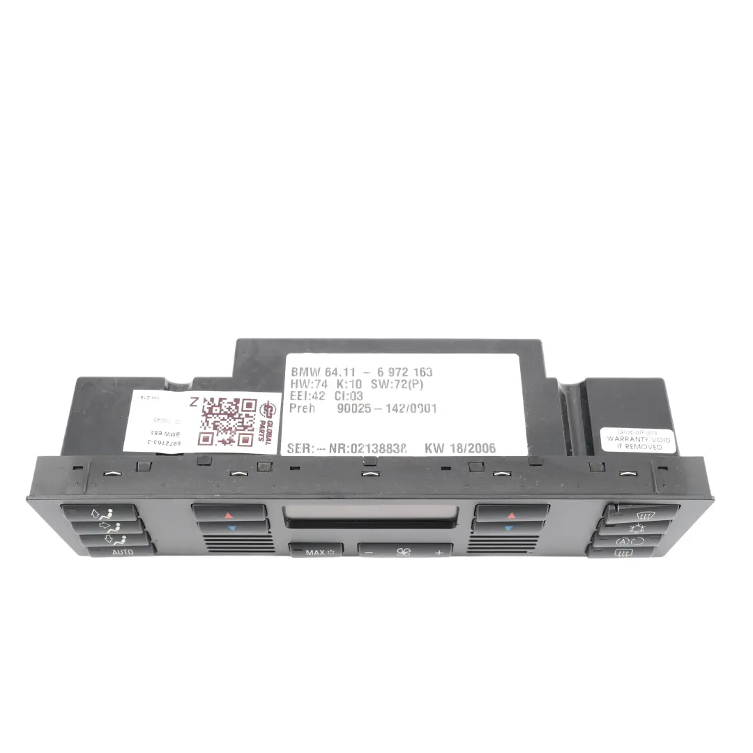 BMW X5 E53 Panel Control Climatizador Aire Acondicionado Automático - SKU 6972163-3 - Número de pieza 6972163