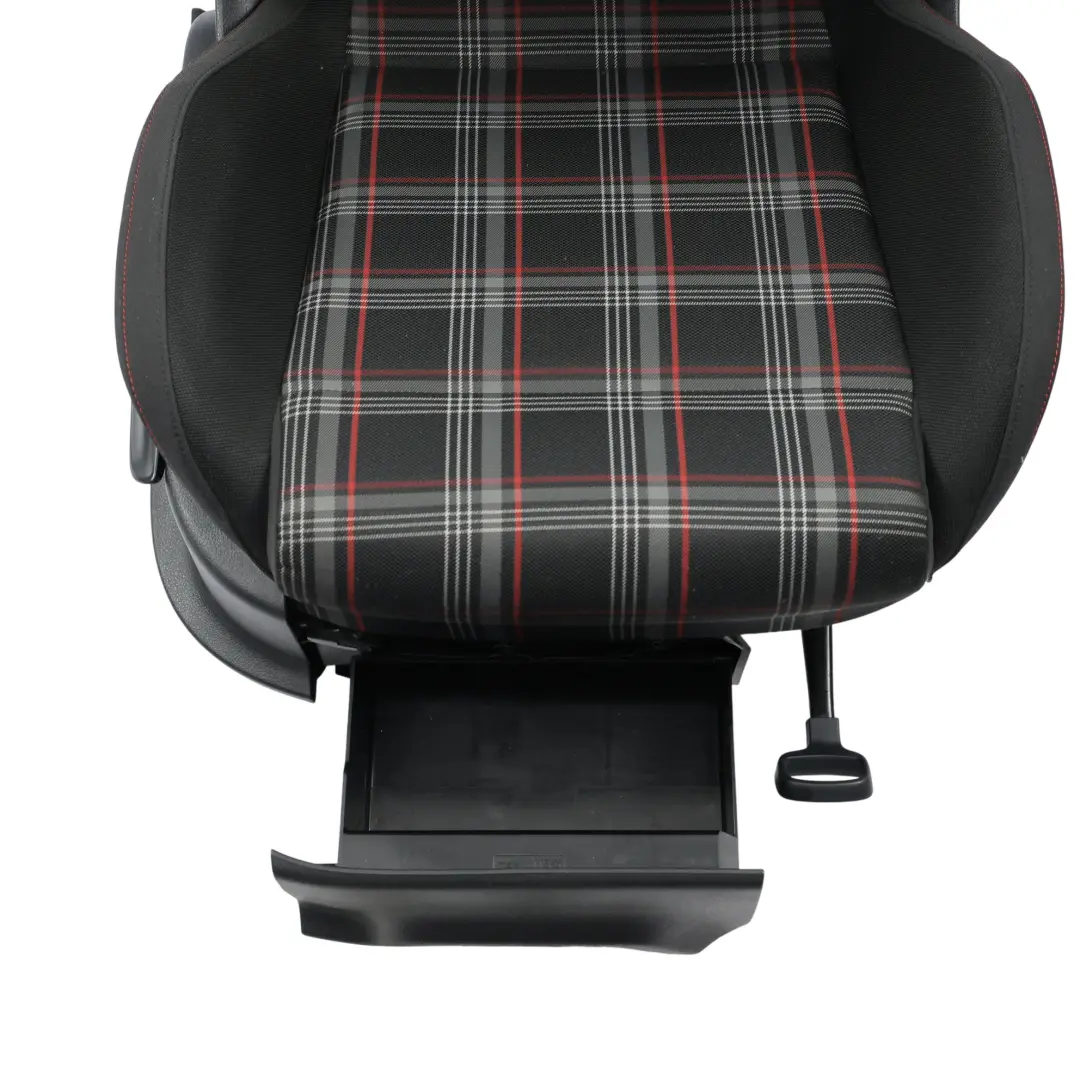 Volkswagen Polo Mk5 GTi Sedile Anteriore Destro Tessuto Tartan Nero Rosso Grigio - SKU 6C0881806AC-1 - Numero di parte 6C0881806AC