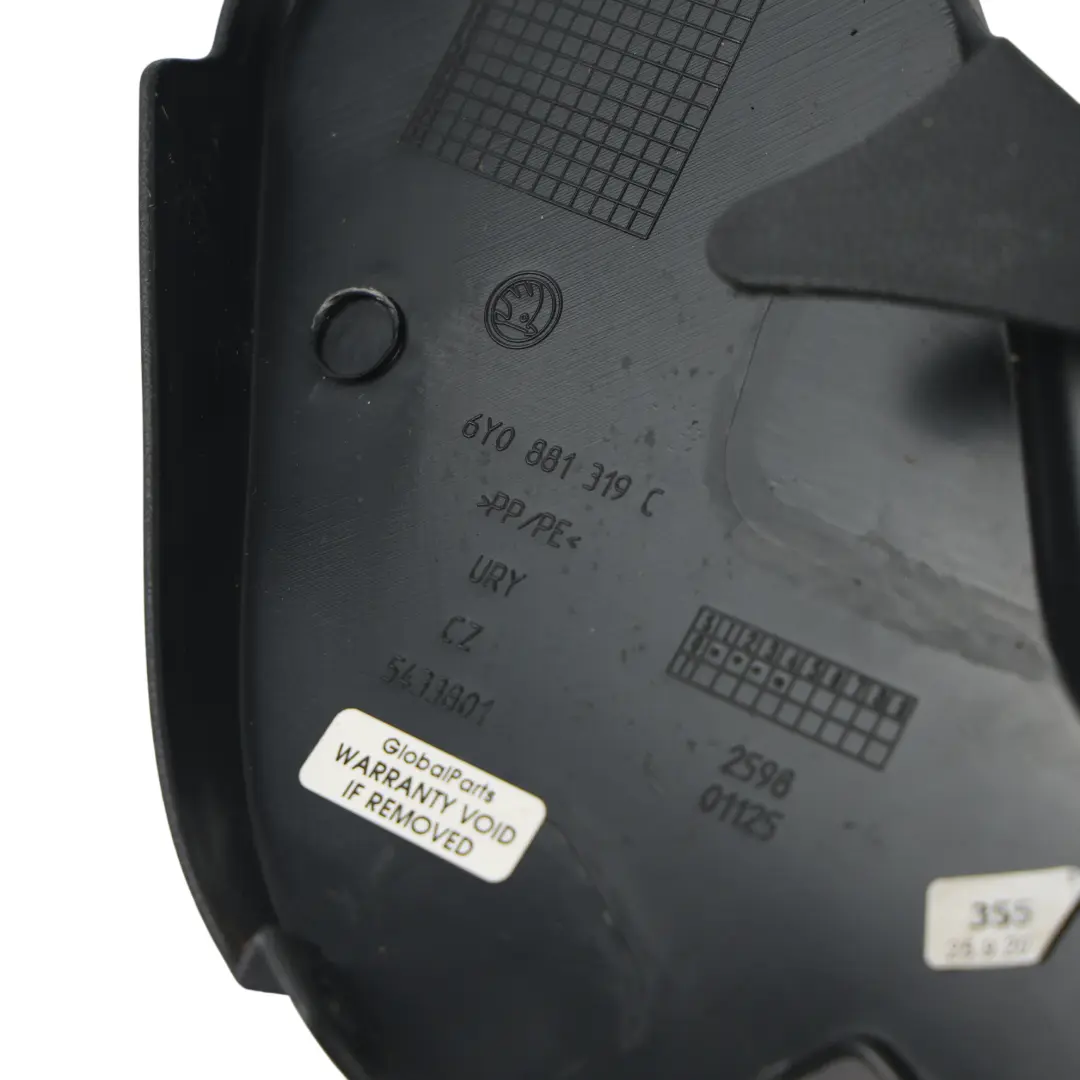 Skoda Fabia MK2 Sitzabdeckung Blende Innen Schwarz Rechts - SKU 6Y0881319C - Teilenummer 6Y0881319C