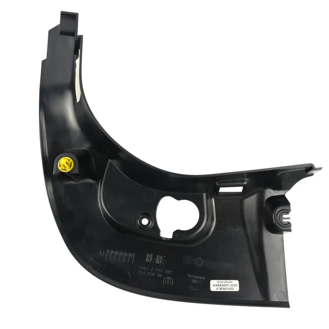 Cubierta Panel Moldura Asiento Delantero Derecho Negro para BMW F12 con número de pieza 7225592 BMW F12 Cubierta Panel Moldura Asiento Delantero Derecho Negro - SKU 7225592-1 - Número de pieza 7225592