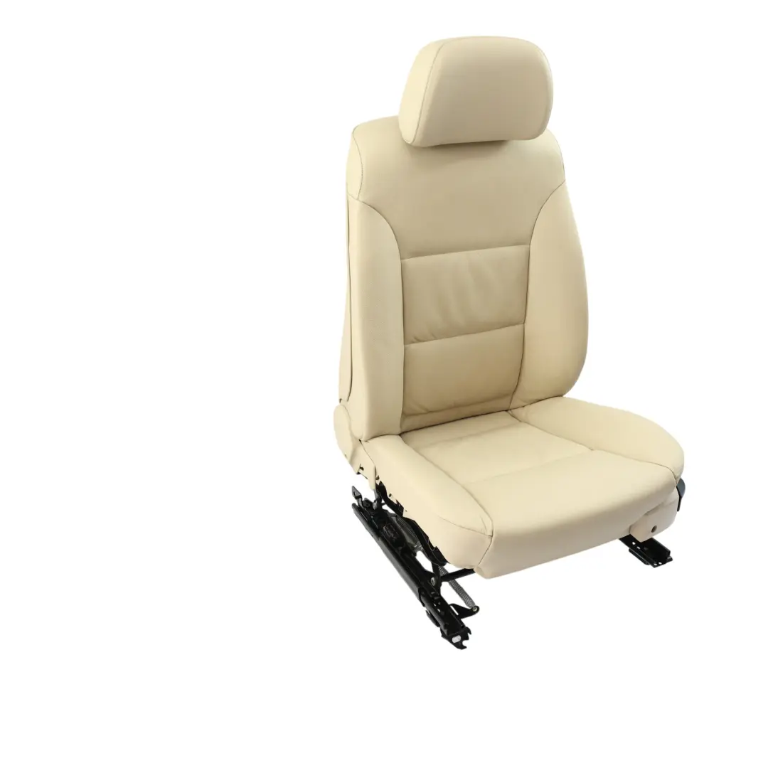BMW E60 E61 LCI Front Seat Electric Interior Leather Cream Beige Left N/S - SKU 7249323-4 - Part number 7249323