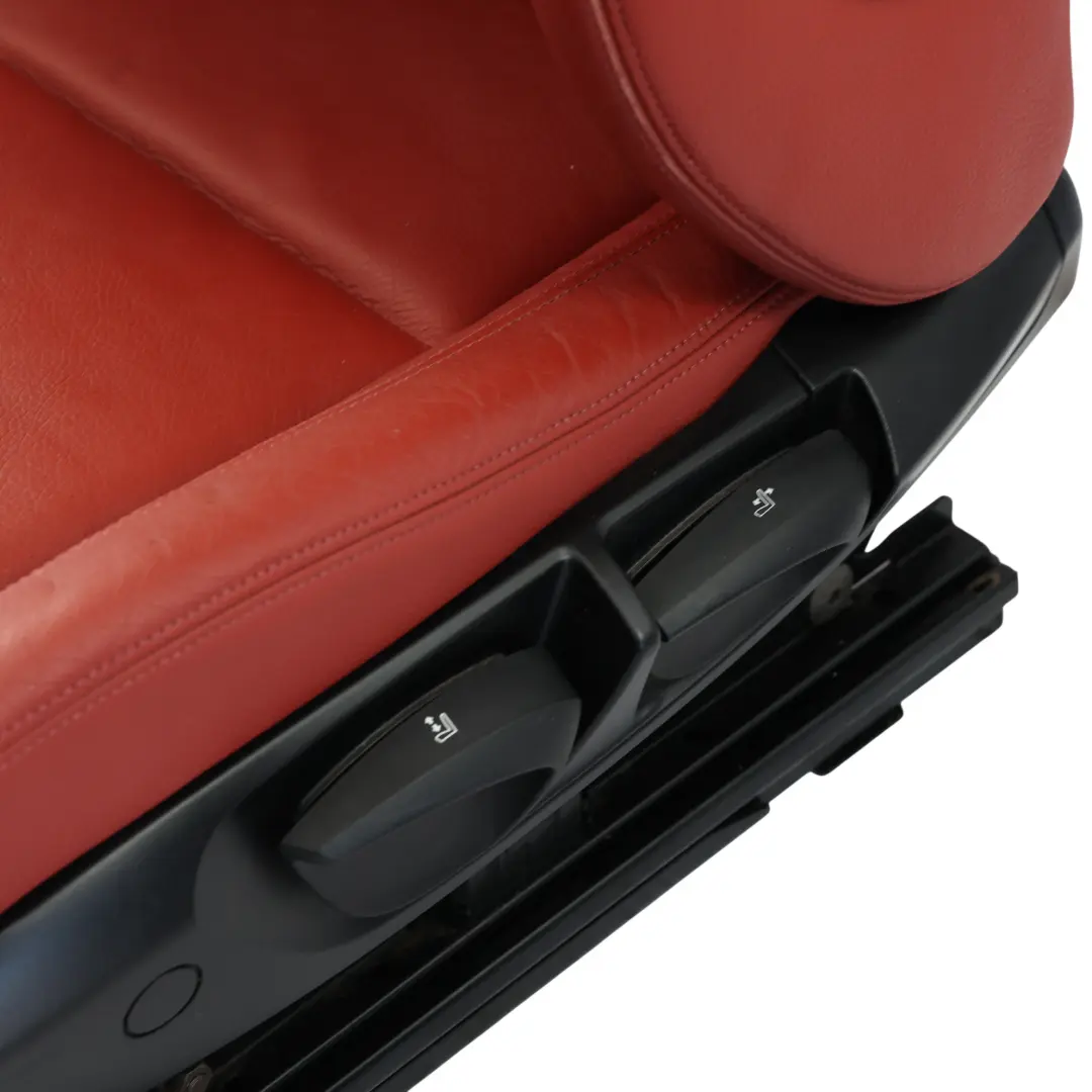 Asiento Delantero Deportivo Cuero Korall Rojo Izquierdo para BMW E82 con número de pieza 7257465 BMW E82 Asiento Delantero Deportivo Cuero Korall Rojo Izquierdo - SKU 7257465-3 - Número de pieza 7257465