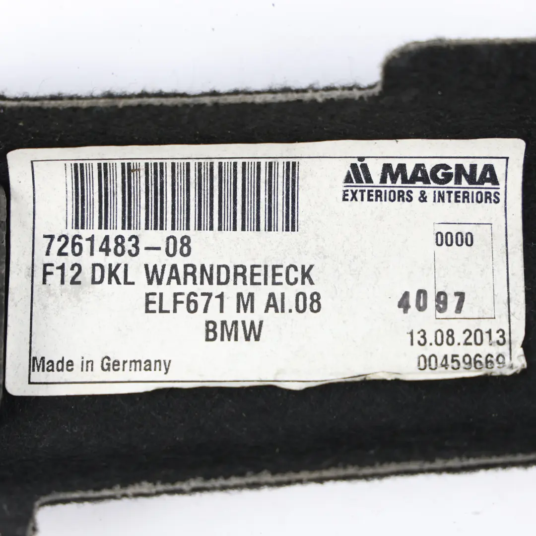 BMW F12 Tira Moldura Lateral Tapa Maletero Panel Negro - SKU 7261483 - Número de pieza 7261483