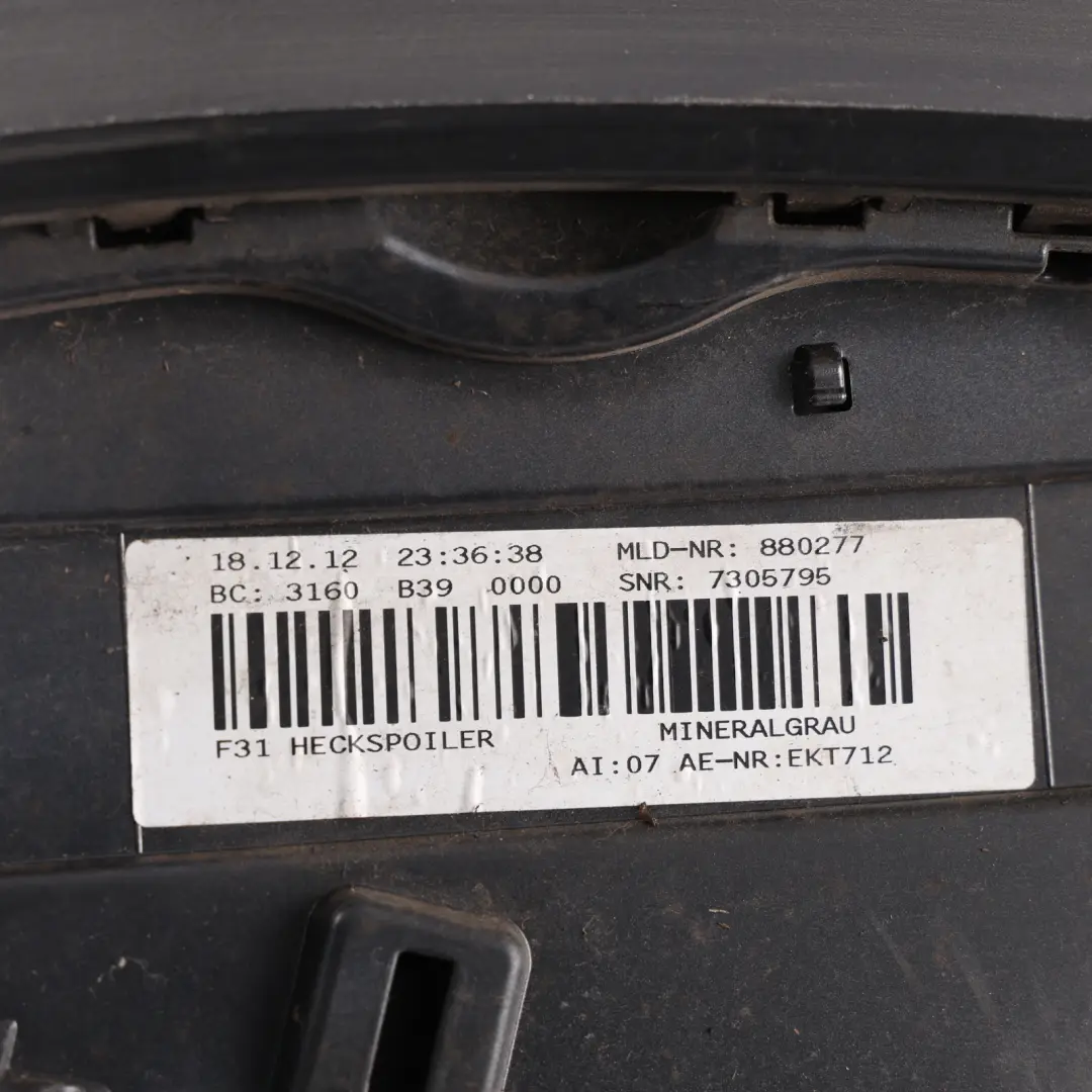 BMW F31 Touring Spoiler Klapy Bagażnika Tylny Mineralgrau Grey B39 - SKU 7263168-MG - Numer Części 7263168