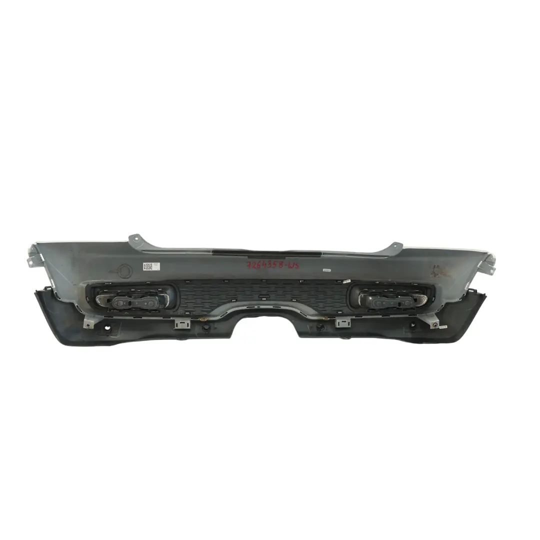 Mini Cooper S R56 R57 LCI Complete Rear Bumper Trim White Silver Metallic - A62 - SKU 7264358-WS - Part number 7264358