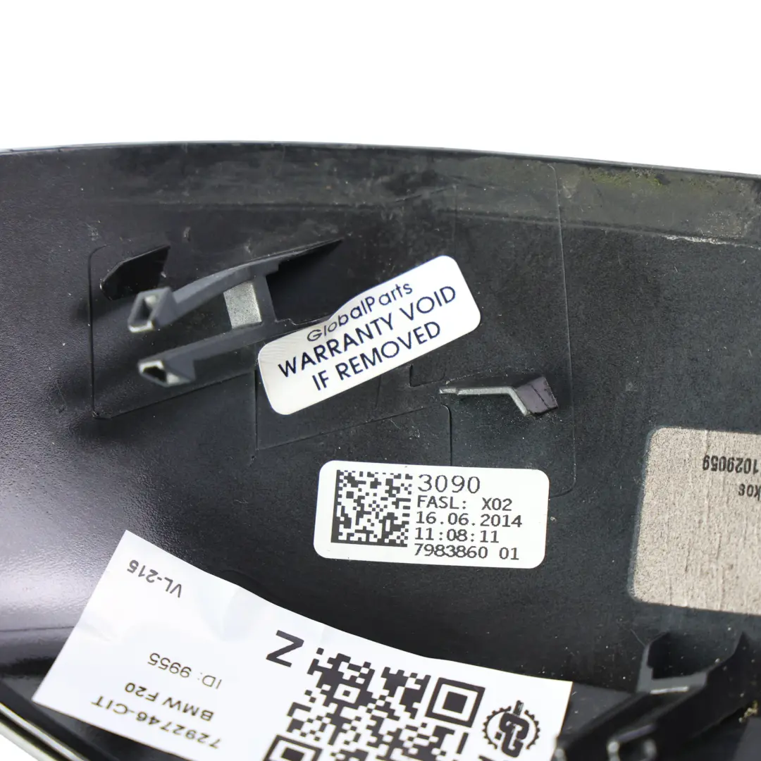 BMW F20 F21 F30 Coppa Specchietto Retrovisore Destro Nero Citrin X02 - SKU 7292746-CIT - Numero di parte 7292746