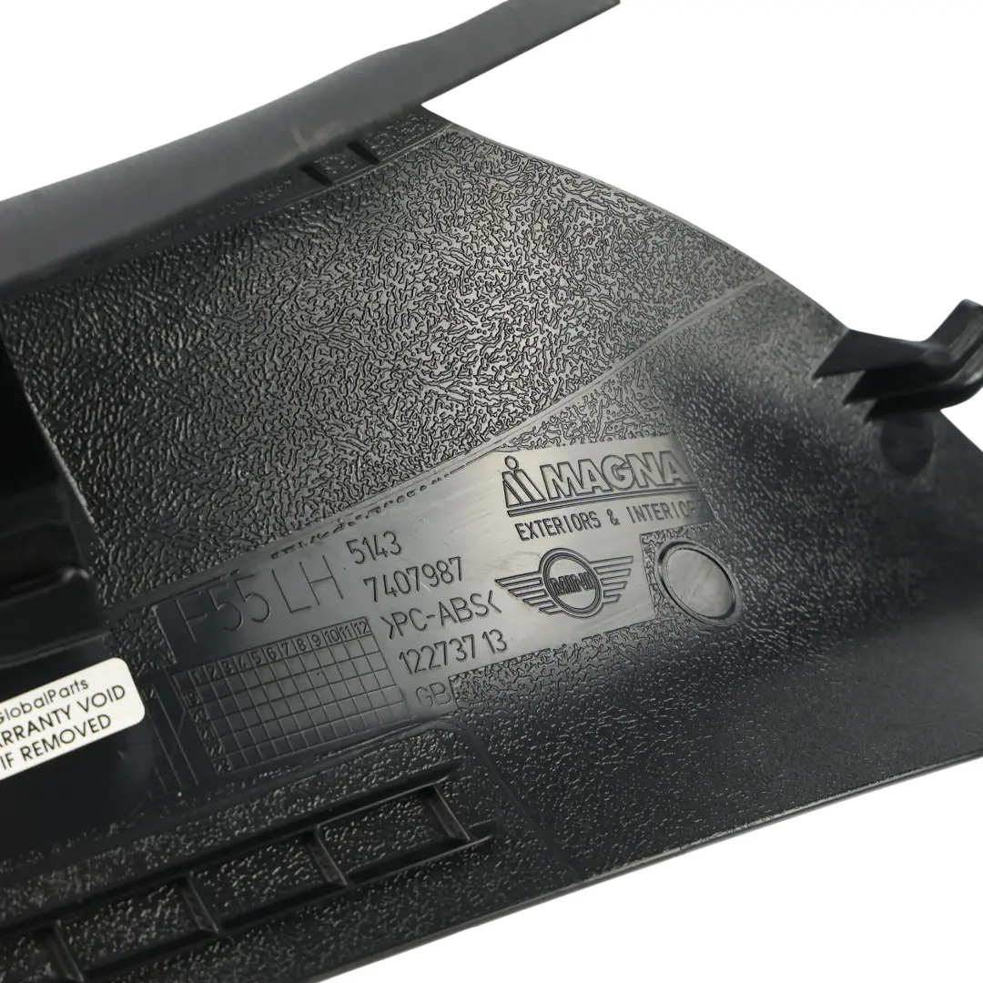 A-Pillar Trim Panel Cover Front Left N/S to Mini Cooper F55 with Part number 7407987 Mini Cooper F55 A-Pillar Trim Panel Cover Front Left N/S - SKU 7407987 - Part number 7407987