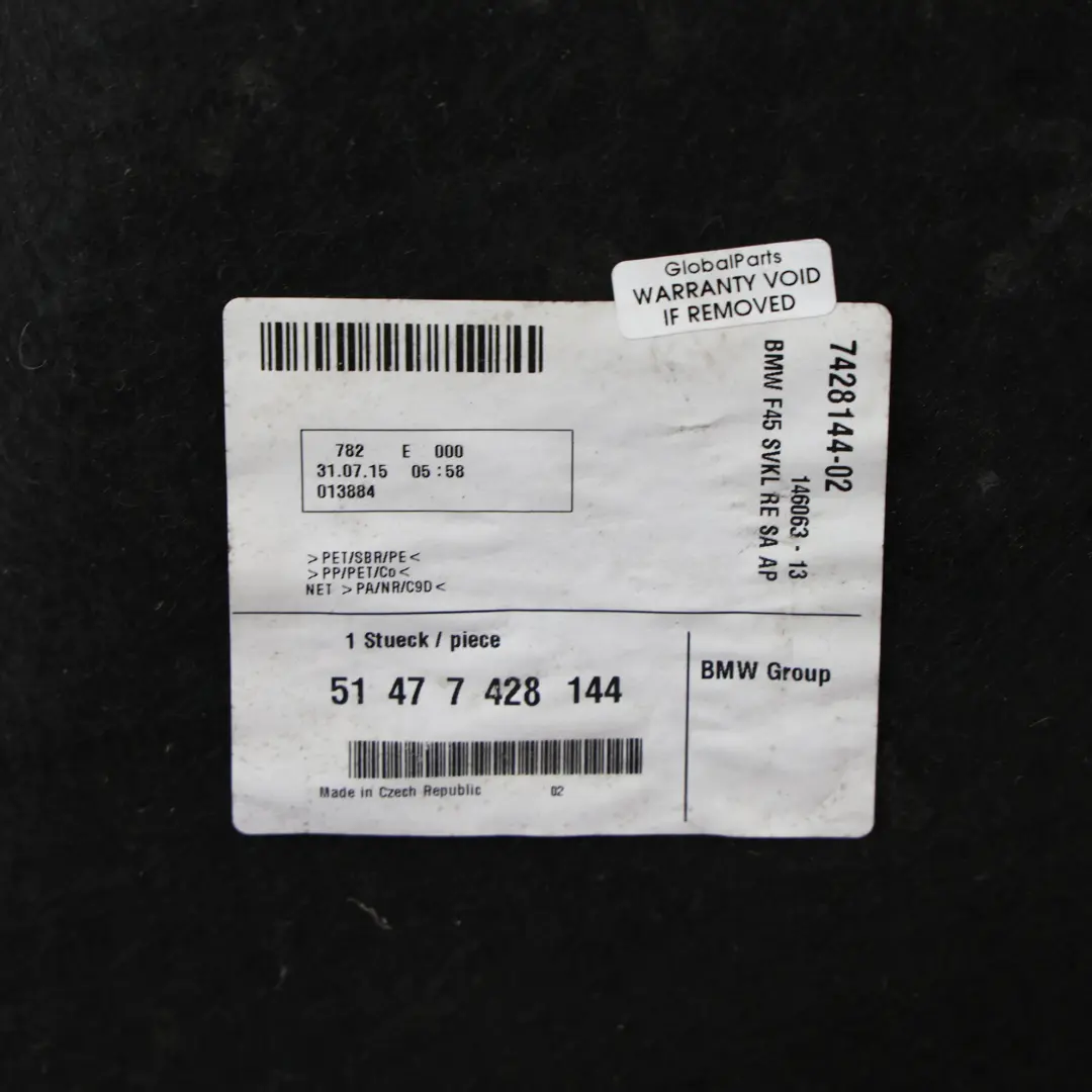 BMW F45 Active Tourer Boczek Bagażnika Tylny Prawy - SKU 7428144-1 - Numer Części 7428144