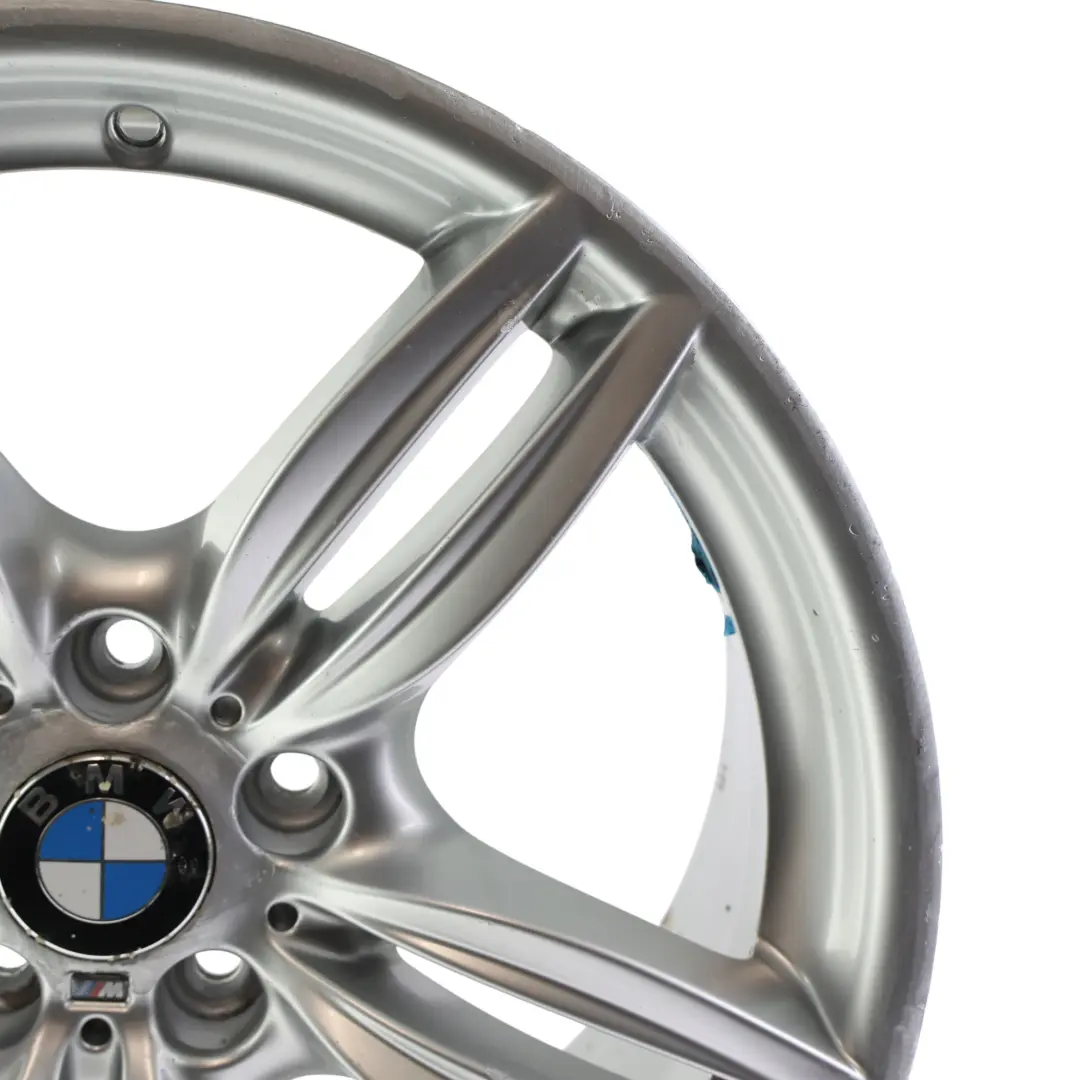 Alloy Rim M Double Spoke 351 Silver 9J 19" ET:44 to BMW F10 F12 Rear Wheel with Part number 7842653 BMW F10 F12 Rear Wheel Alloy Rim M Double Spoke 351 Silver 9J 19" ET:44 - SKU 7842653-7 - Part number 7842653