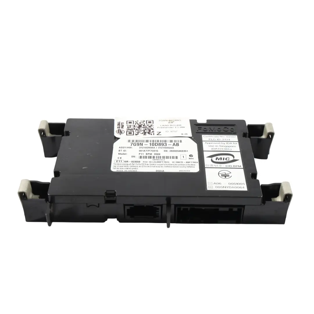 Bluetooth Module Control Unit ECU to Land Rover Freelander 2 L359 with Part number 7G9N-10D893-AB Land Rover Freelander 2 L359 Bluetooth Module Control Unit ECU - SKU 7G9N-10D893-AB - Part number 7G9N-10D893-AB