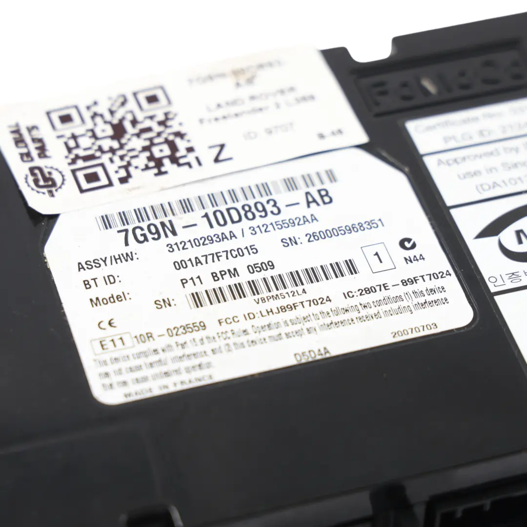 Bluetooth Modul Steuergerät ECU für Land Rover Freelander 2 L359 mit Teilenummer 7G9N-10D893-AB Land Rover Freelander 2 L359 Bluetooth Modul Steuergerät ECU - SKU 7G9N-10D893-AB - Teilenummer 7G9N-10D893-AB