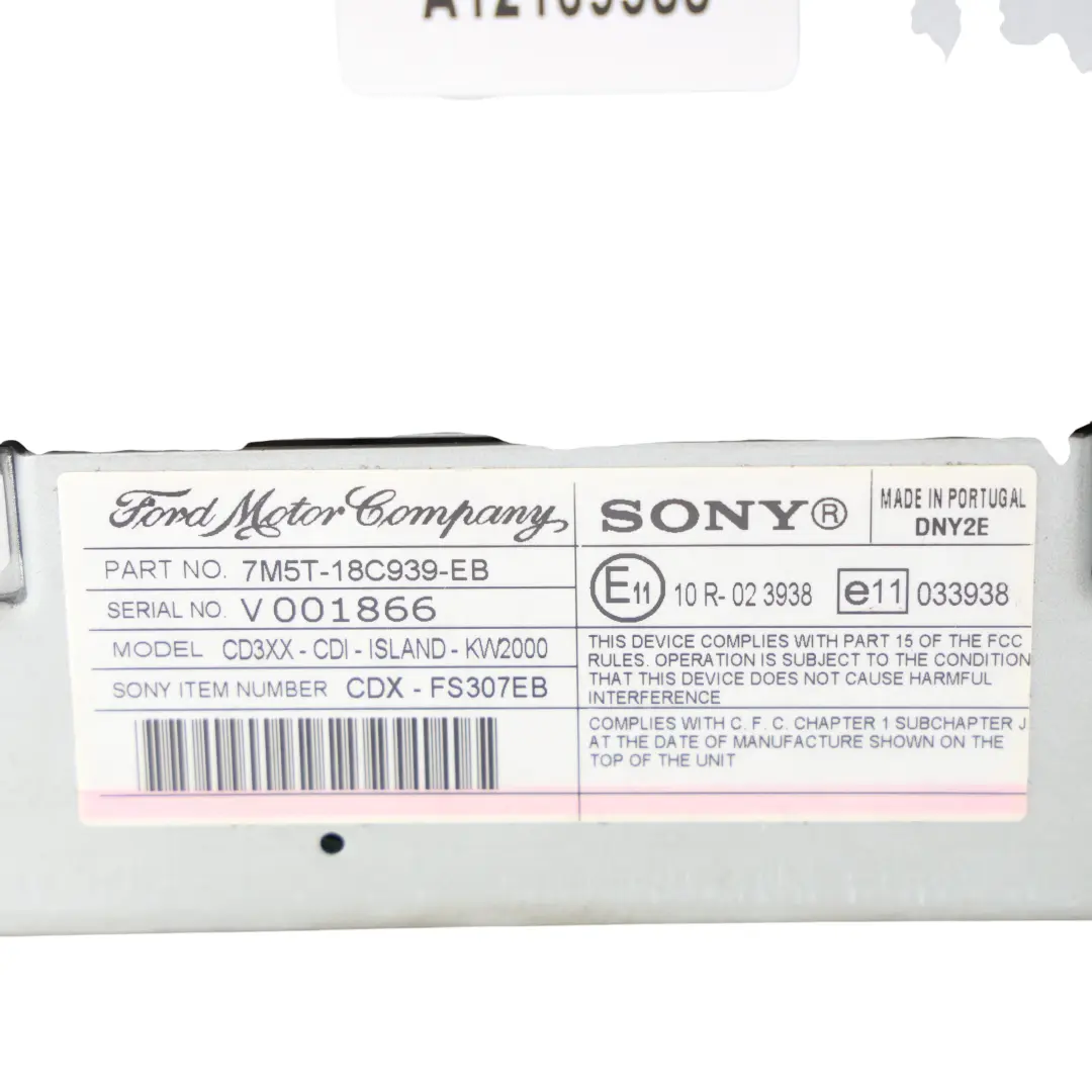 MK2 Sony Stereo Radio CD Player Kopfeinheit für Ford Focus mit Teilenummer 7M5T-18C939-EB Ford Focus MK2 Sony Stereo Radio CD Player Kopfeinheit - SKU 7M5T-18C939-EB - Teilenummer 7M5T-18C939-EB