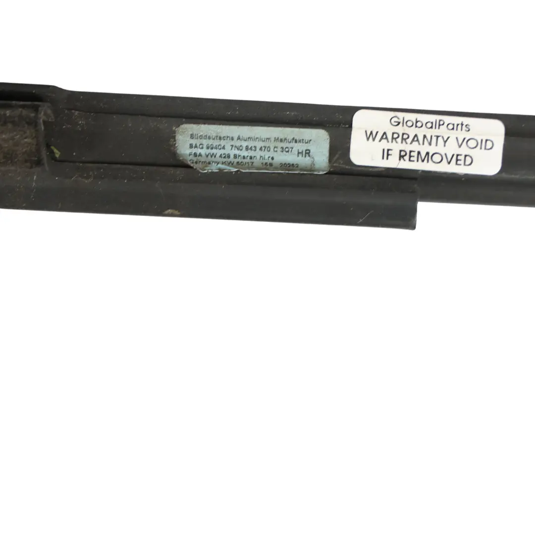 7N Door Window Chrome Strip Rear Right O/S to Seat Alhambra VW Sharan with Part number 7N0843470C Seat Alhambra VW Sharan 7N Door Window Chrome Strip Rear Right O/S - SKU 7N0843470C - Part number 7N0843470C