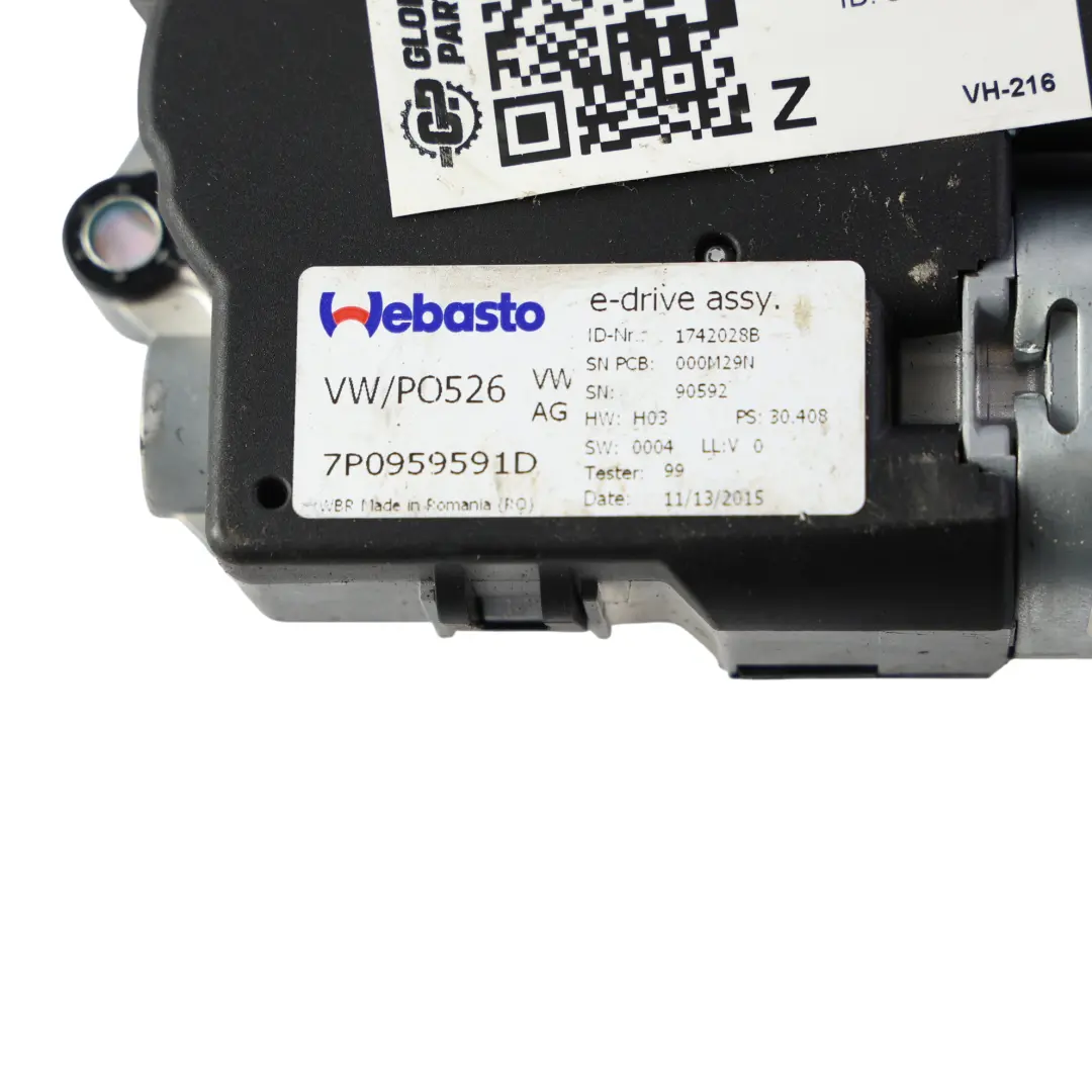 Panoramic Sunroof Sun Roof Regulator Motor Unit to Porsche Cayenne 92A with Part number 7P0959591D Porsche Cayenne 92A Panoramic Sunroof Sun Roof Regulator Motor Unit - SKU 7P0959591D - Part number 7P0959591D