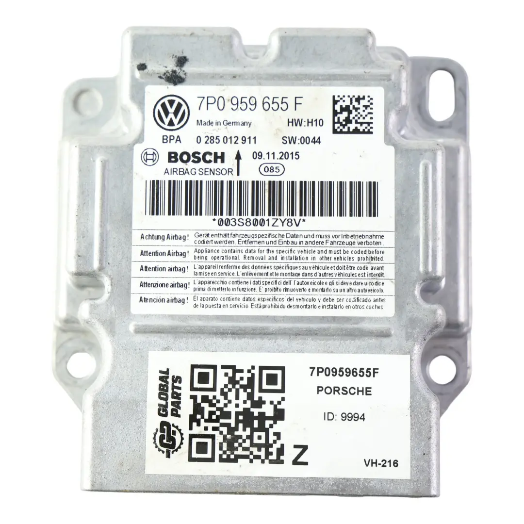 Módulo Control Aire Unidad ECU para Porsche Cayenne 92A con número de pieza 7P0959655F Porsche Cayenne 92A Módulo Control Aire Unidad ECU - SKU 7P0959655F - Número de pieza 7P0959655F