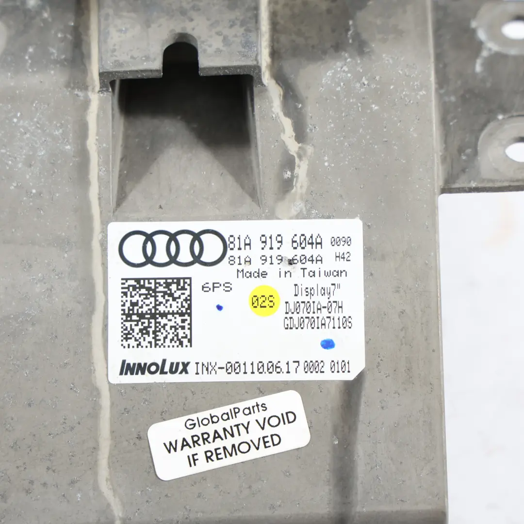Audi Q2 GA Écran Affichage Multimédia Radio Navigation GPS - SKU 81A919604A - Numéro de pièce 81A919604A