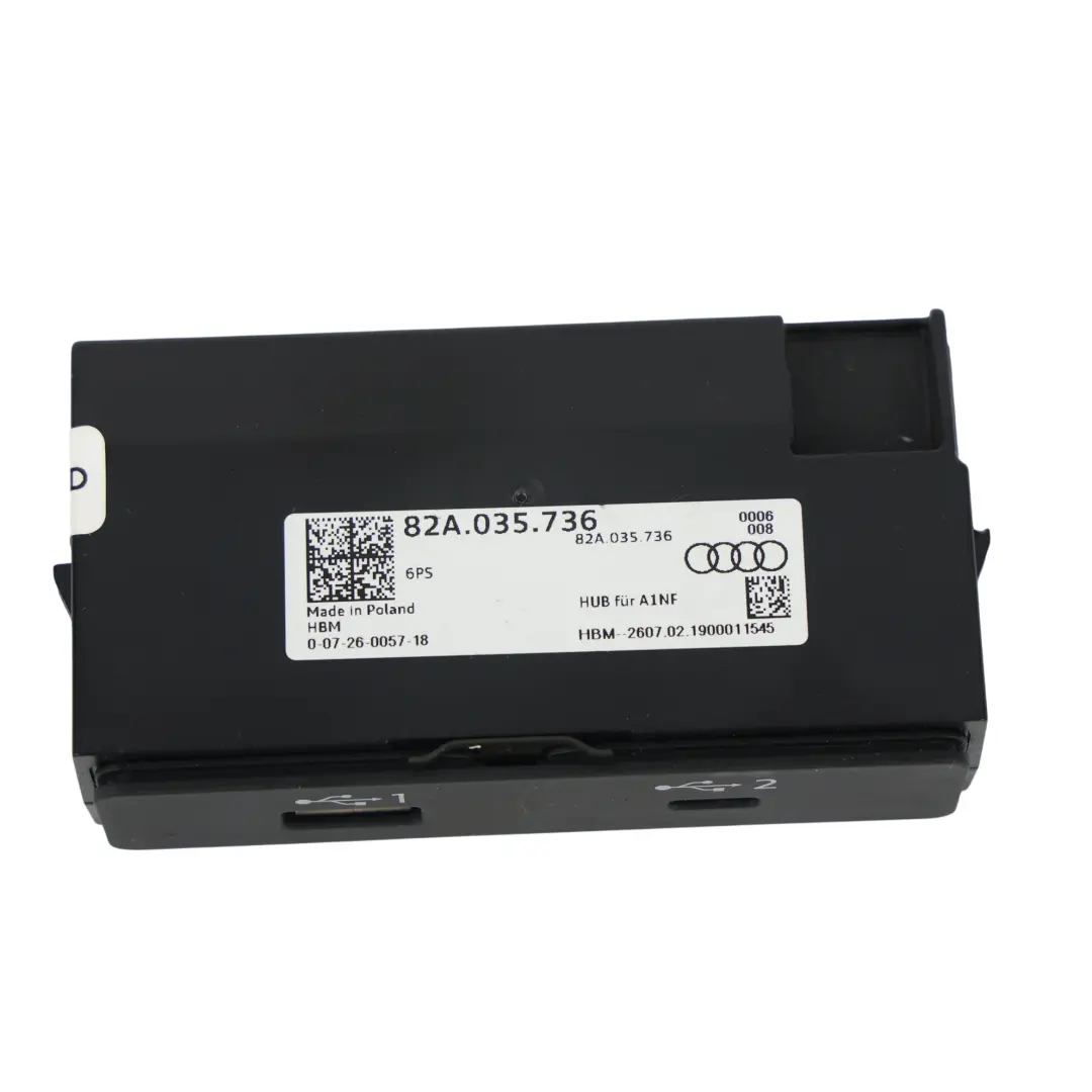 8Y Presa Doppia USB-A USB-C Cruscotto Anteriore per Audi A1 8X A3 con numero di parte 82A035736 Audi A1 8X A3 8Y Presa Doppia USB-A USB-C Cruscotto Anteriore - SKU 82A035736 - Numero di parte 82A035736