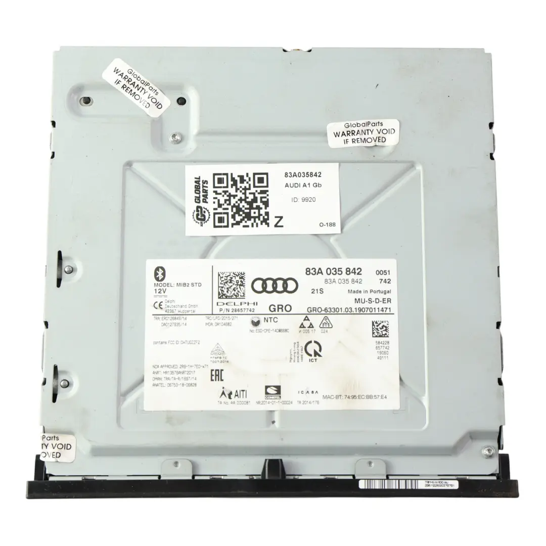 Multimedia Sat Nav Radio Head Unit Controller to Audi A1 GB with Part number 83A035842 Audi A1 GB Multimedia Sat Nav Radio Head Unit Controller - SKU 83A035842 - Part number 83A035842