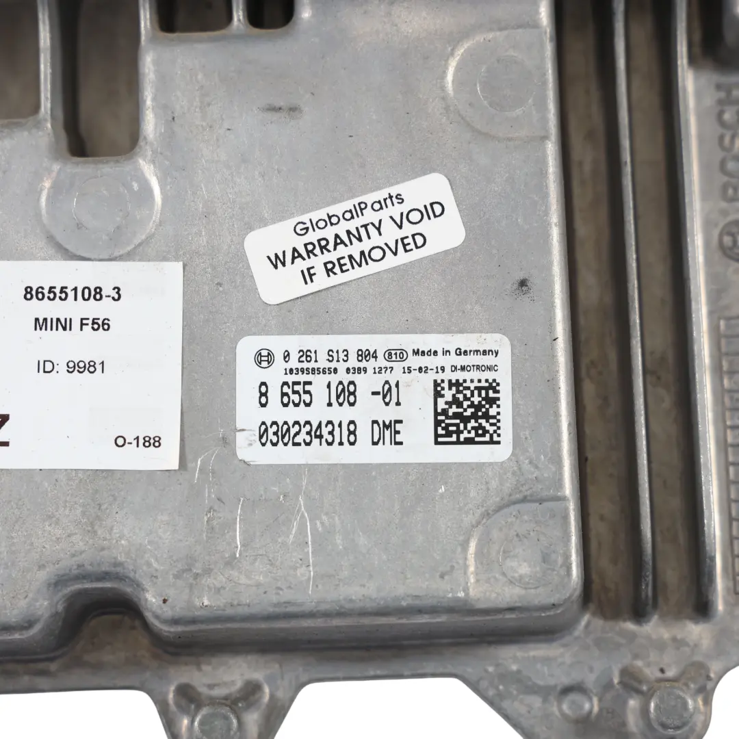 B38 102HP Unidad Control Motor ECU DME Automático para Mini One F54 F55 F56 con número de pieza 8655108 Mini One F54 F55 F56 B38 102HP Unidad Control Motor ECU DME Automático - SKU 8655108-3 - Número de pieza 8655108