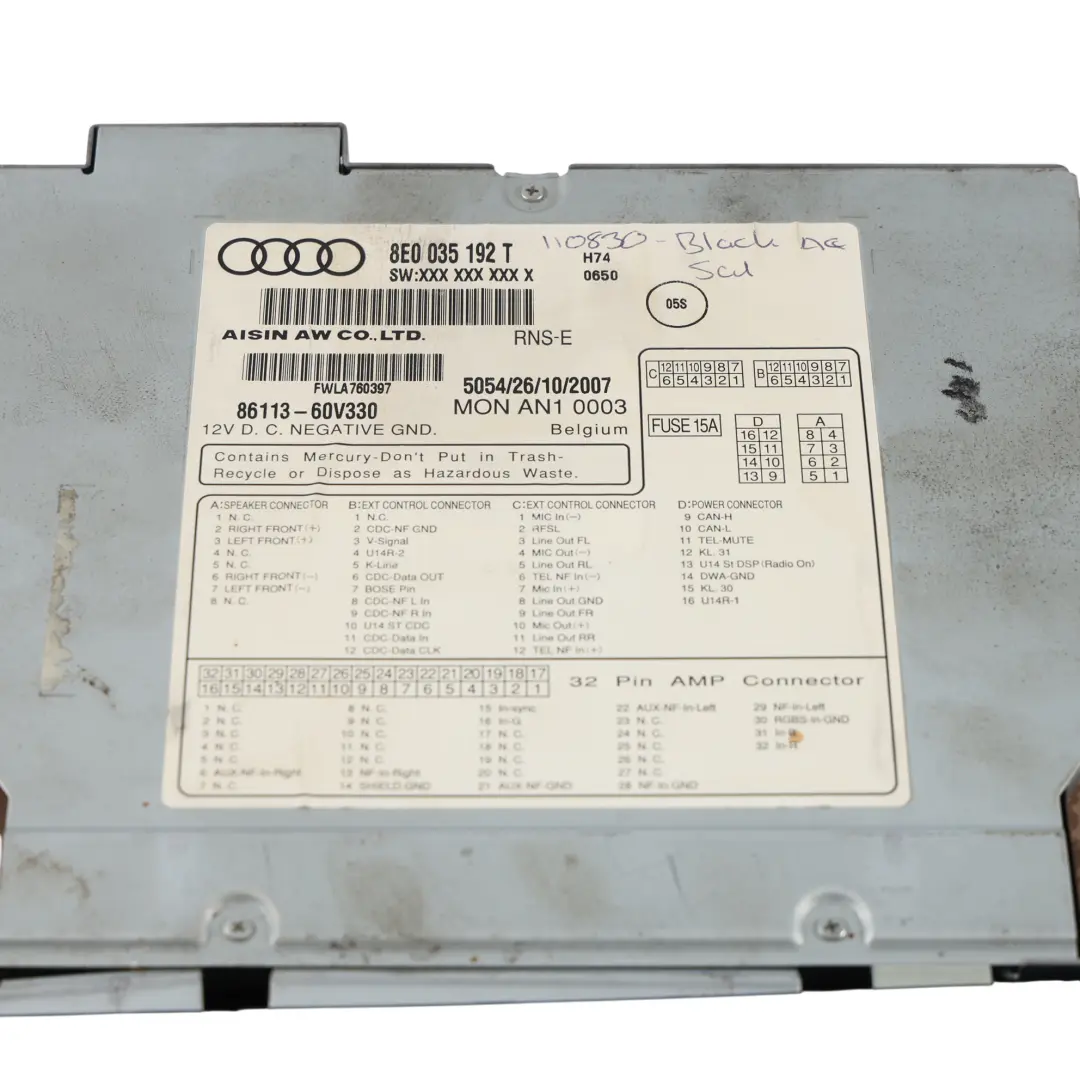 Audi A4 S4 RS4 B7 Autoradio GPS Lecteur CD Multimédia - SKU 8E0035192T-2 - Numéro de pièce 8E0035192T