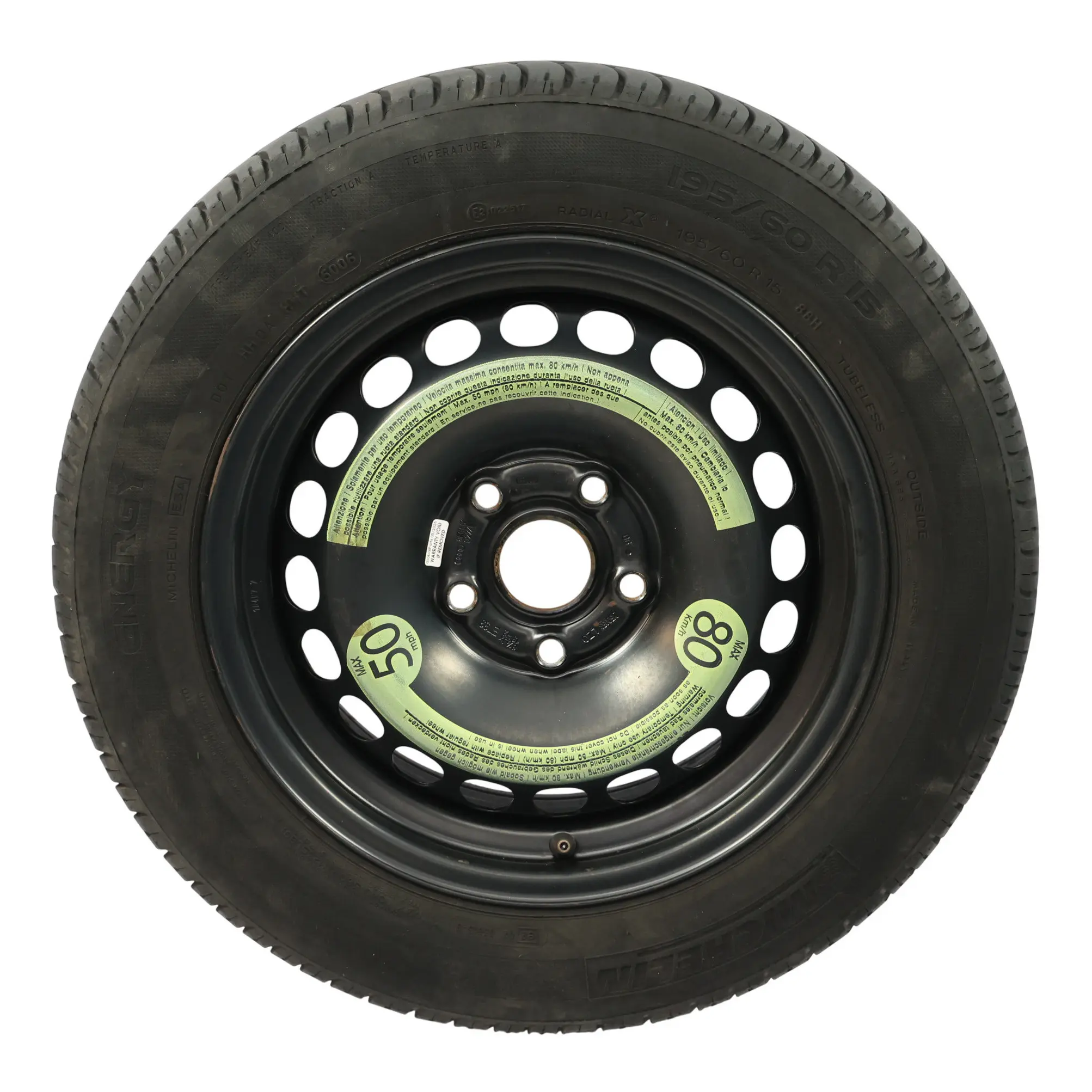 Audi A4 B7 Reserverad Kompakt Stahlfelge R15 6,5J Michelin 195/65 8E0601027E