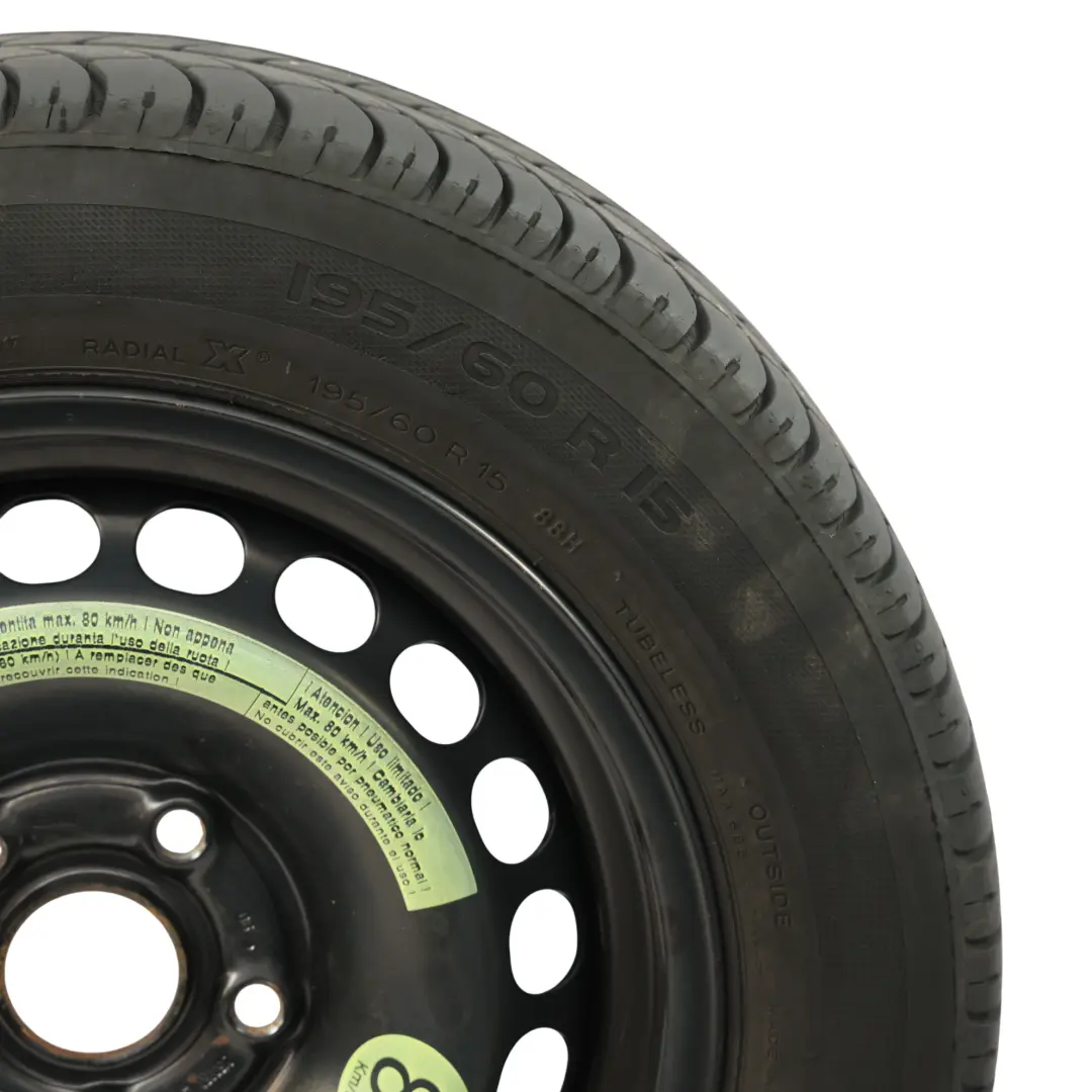 Spare Wheel Compact Steel Wheel R15 6,5J Michelin 195/65 to Audi A4 B7 with Part number 8E0601027E Audi A4 B7 Spare Wheel Compact Steel Wheel R15 6,5J Michelin 195/65 - SKU 8E0601027E-1 - Part number 8E0601027E