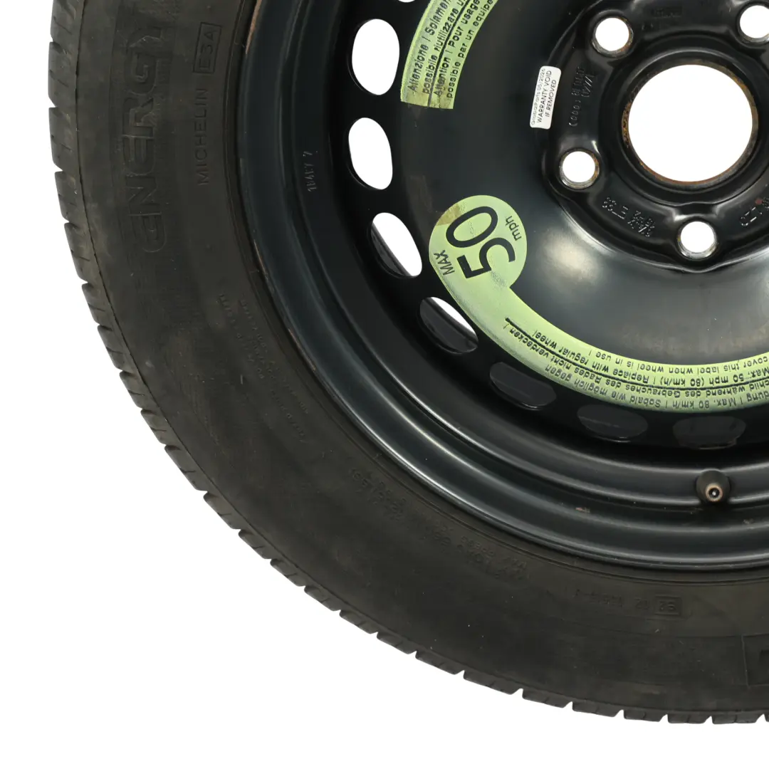 Spare Wheel Compact Steel Wheel R15 6,5J Michelin 195/65 to Audi A4 B7 with Part number 8E0601027E Audi A4 B7 Spare Wheel Compact Steel Wheel R15 6,5J Michelin 195/65 - SKU 8E0601027E-1 - Part number 8E0601027E