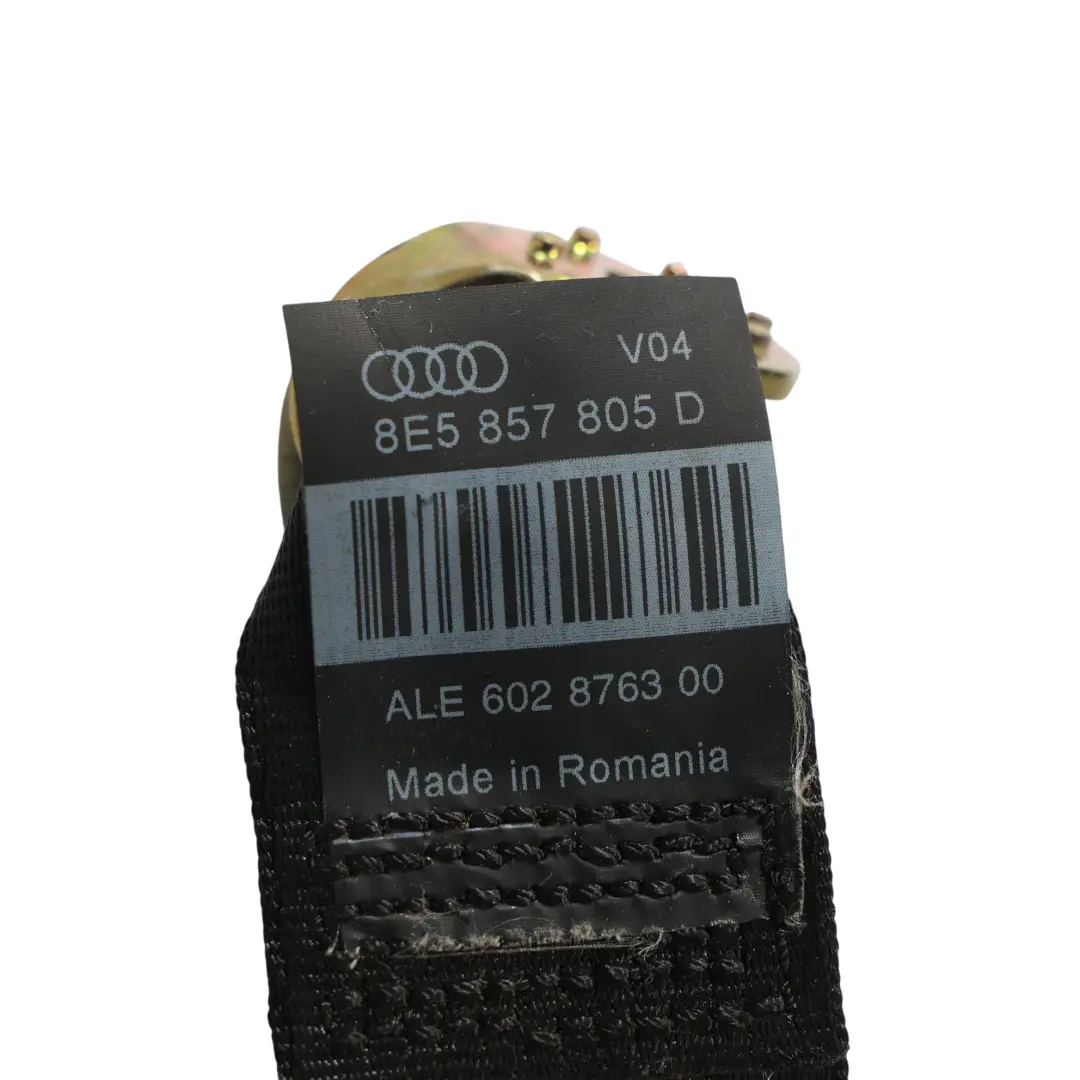 Belt Rear Left Right N/O/S Seatbelt Black to Audi A4 B7 Seat with Part number 8E5857805D Audi A4 B7 Seat Belt Rear Left Right N/O/S Seatbelt Black - SKU 8E5857805D - Part number 8E5857805D