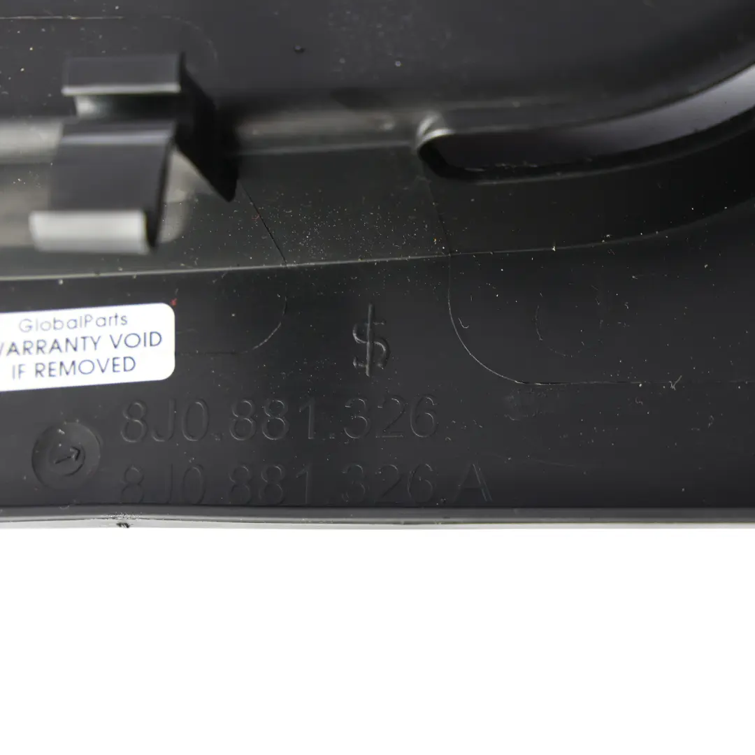 Right O/S Seat Outer Side Handle Cover Panel Trim to Audi TT 8J with Part number 8J0881326 Audi TT 8J Right O/S Seat Outer Side Handle Cover Panel Trim - SKU 8J0881326 - Part number 8J0881326