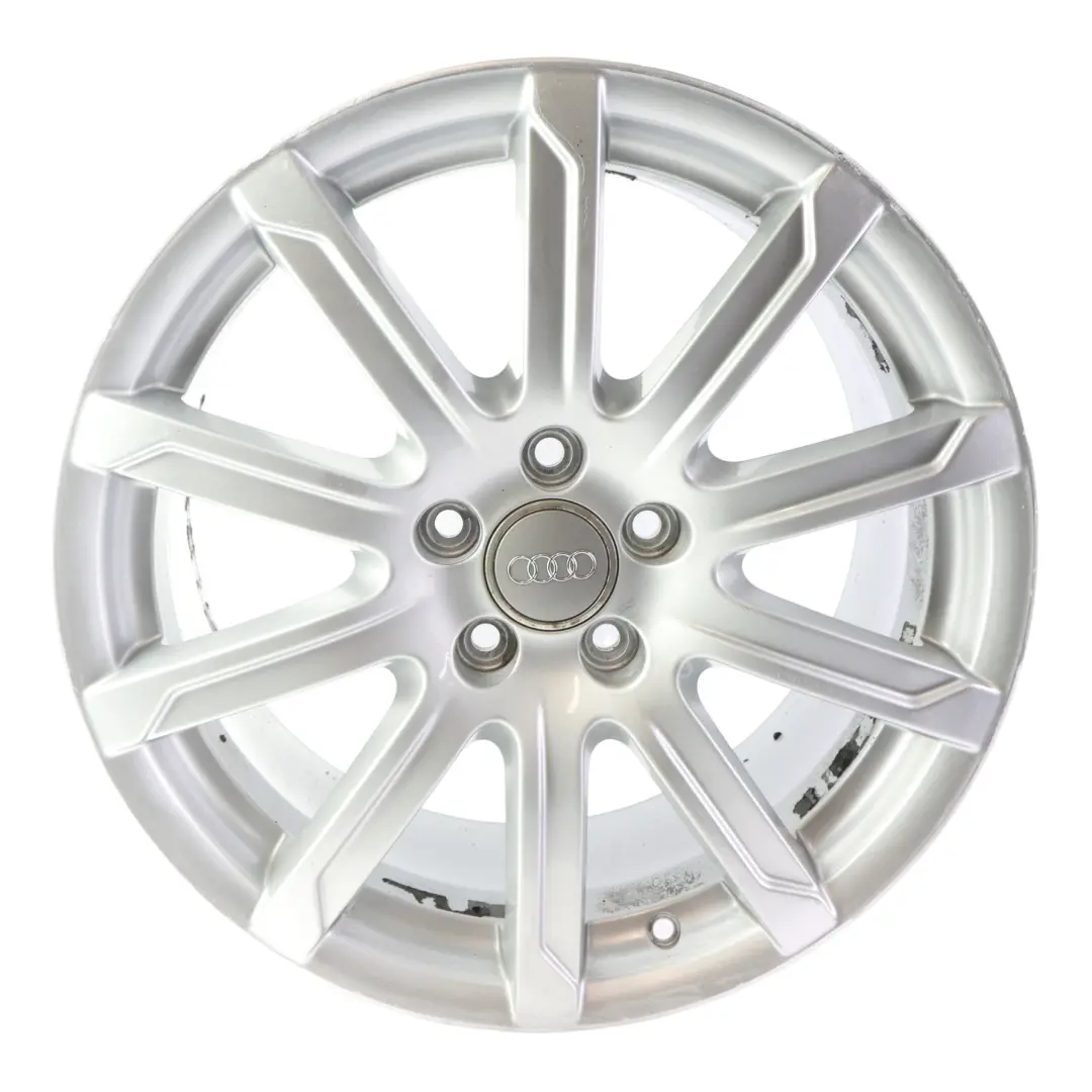 8K Silver Wheel Alloy Rim 18" 8J ET:47 10-Spoke to Audi A4 B8 with Part number 8K0601025CB Audi A4 B8 8K Silver Wheel Alloy Rim 18" 8J ET:47 10-Spoke - SKU 8K0601025CB-3 - Part number 8K0601025CB