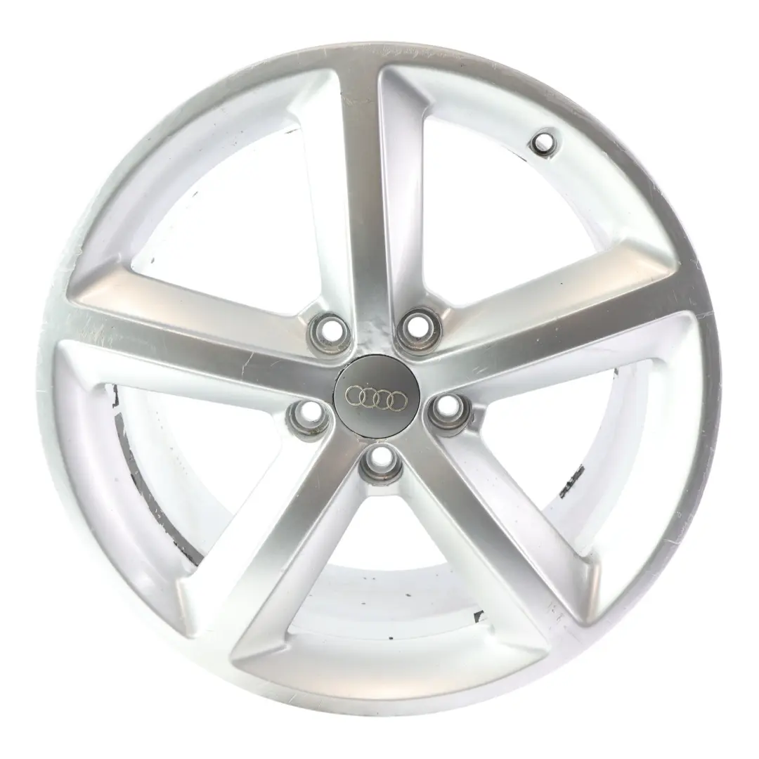 Audi A4 B8 8K Silver Wheel Alloy Rim 18" ET:47 8J Star Spoke - SKU 8K0601025Q-3 - Part number 8K0601025Q