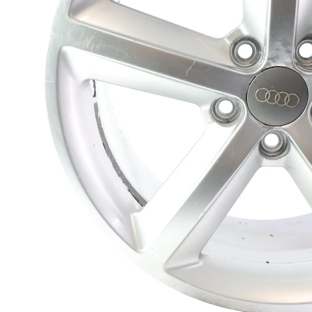 Audi A4 B8 8K Silver Wheel Alloy Rim 18" ET:47 8J Star Spoke - SKU 8K0601025Q-3 - Part number 8K0601025Q