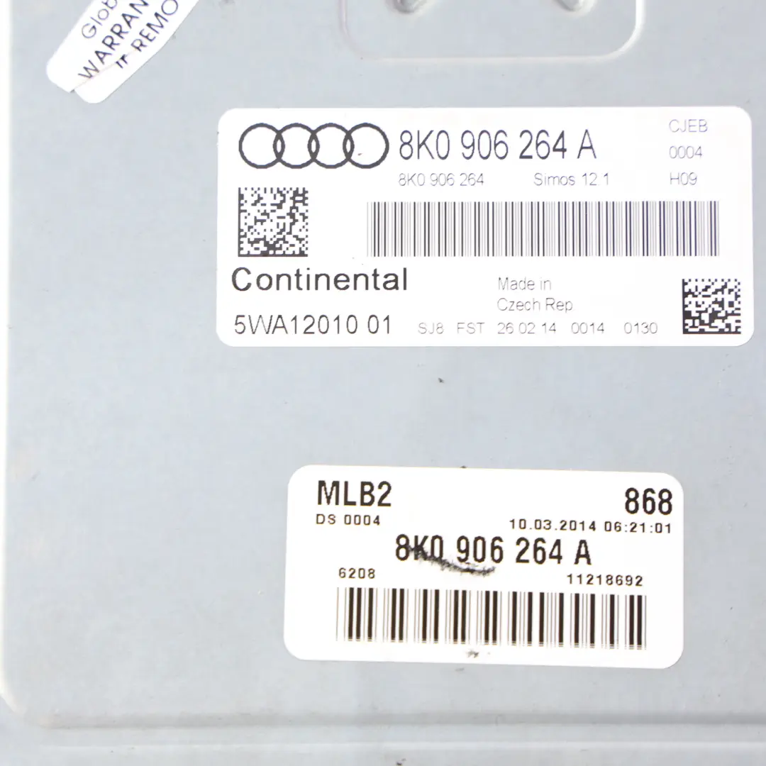 8K A5 8T 1.8 TFSI 170HP CJEB Motor Steuergerät Kit Manuell für Audi A4 B8 mit Teilenummer 8K0906264A Audi A4 B8 8K A5 8T 1.8 TFSI 170HP CJEB Motor Steuergerät Kit Manuell - SKU 8K0906264A-1 - Teilenummer 8K0906264A