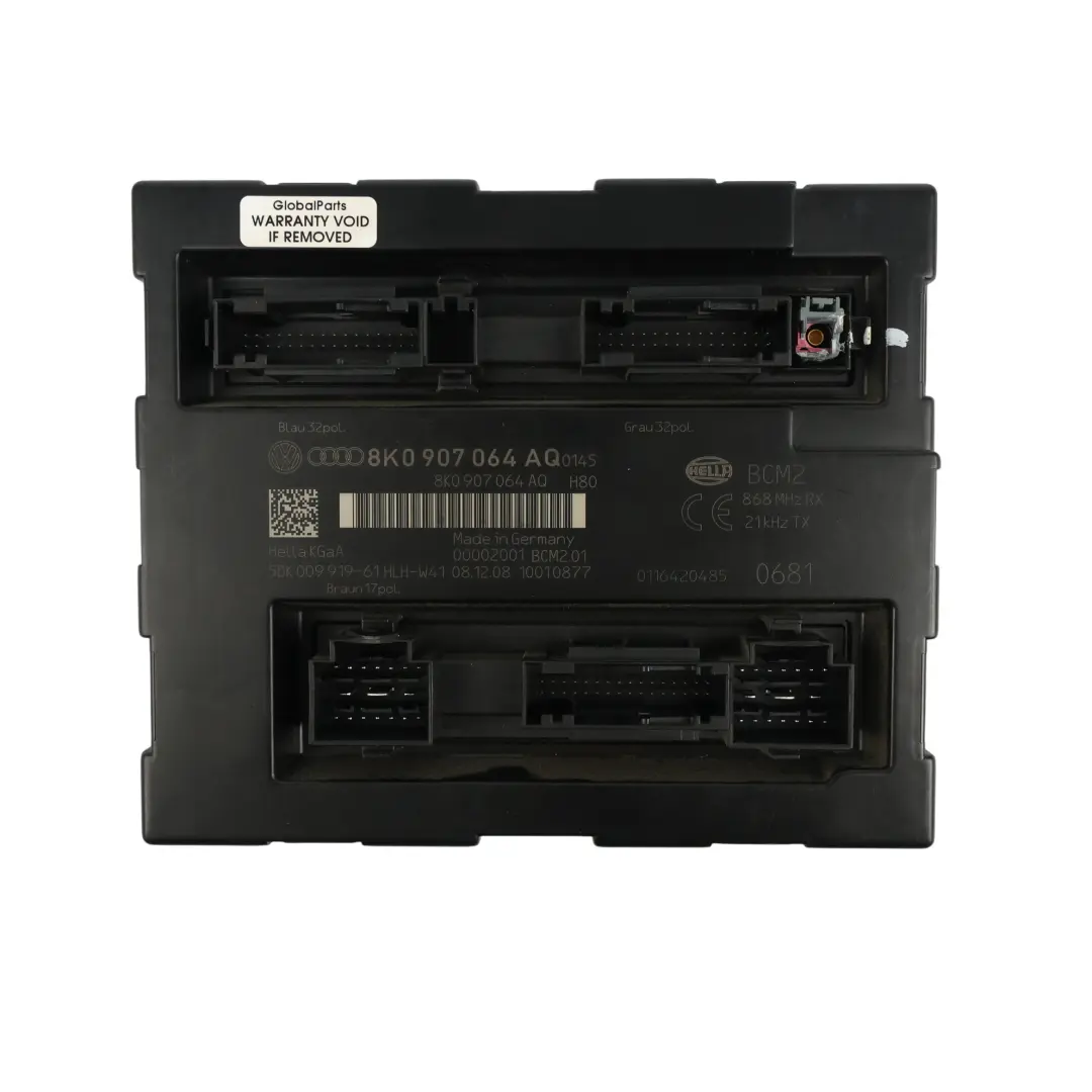 Audi A4 B8 A5 8T Q5 8R Module Contrôle Confort BCM ECU - SKU 8K0907064AQ - Numéro de pièce 8K0907064AQ