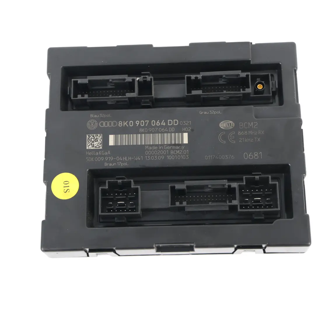 Moduł Komfortu BCM Sterownik do Audi A4 B8 A5 8T o numerze 8K0907064DD Audi A4 B8 A5 8T Moduł Komfortu BCM Sterownik - SKU 8K0907064DD - Numer Części 8K0907064DD