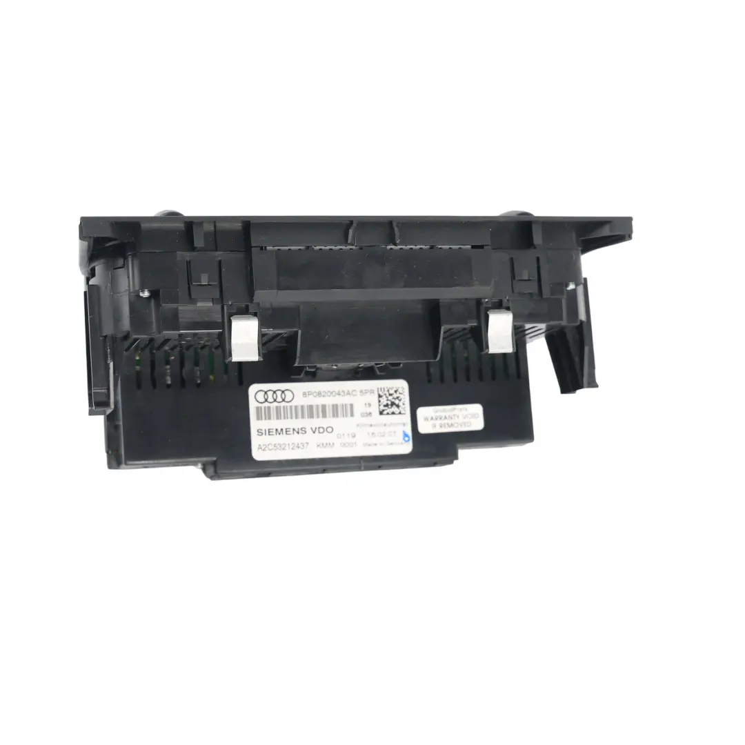 Audi A3 8P A/C Air Conditioning Climate Heater Control Panel - SKU 8P0820043AC-1 - Part number 8P0820043AC