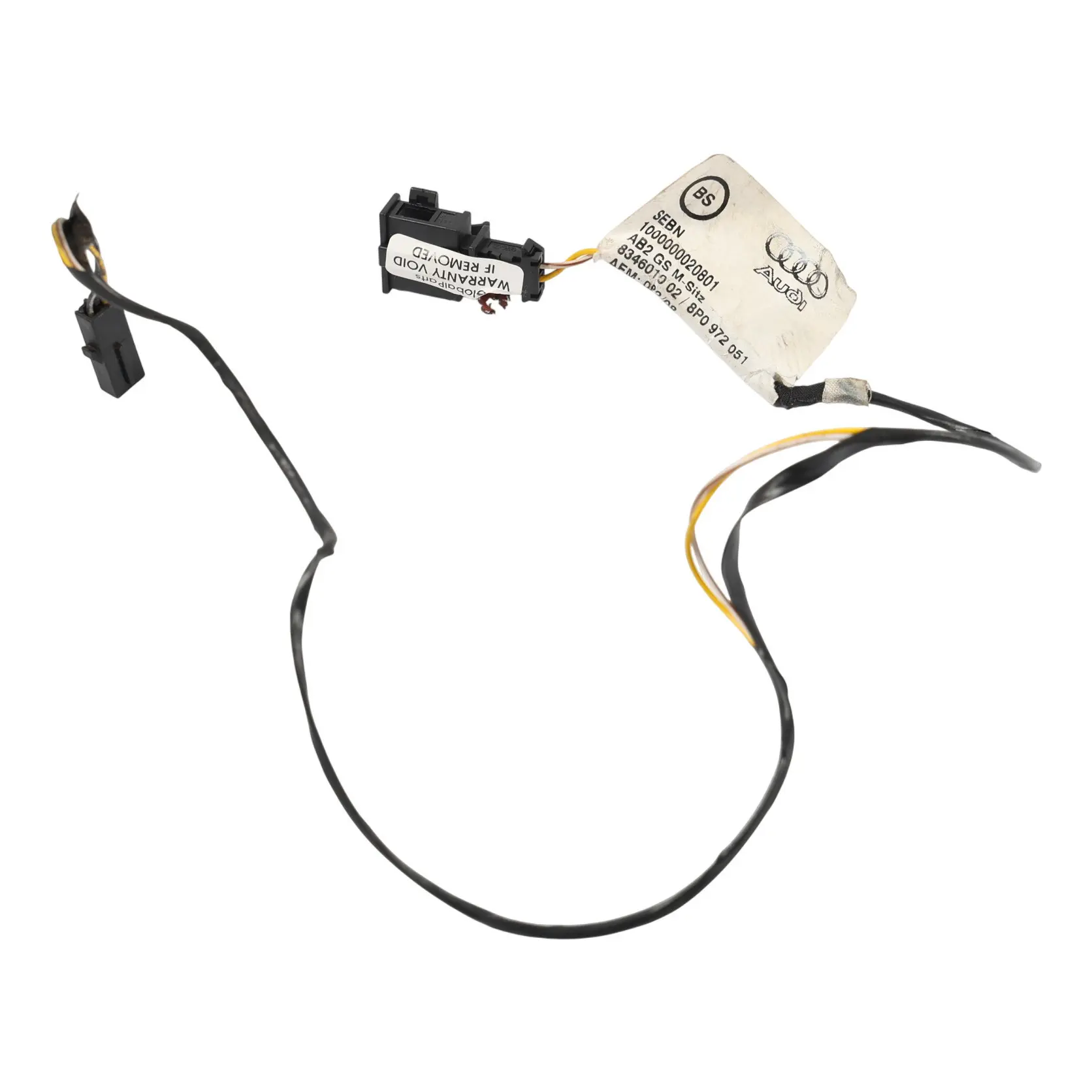 Audi A3 8P Seat Belt Warning System Wire Harness Cable Loom 8P0972051