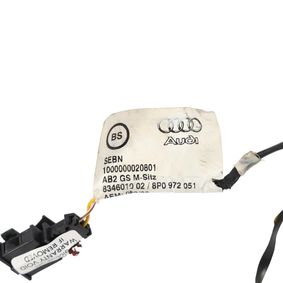 Audi A3 8P Seat Belt Warning System Wire Harness Cable Loom - SKU 8P0972051 - Part number 8P0972051