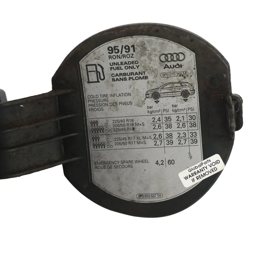 Audi A3 S3 RS3 8P Pokrywa Klapki Wlewu Paliwa - SKU 8P4809999D-1 - Numer Części 8P4809999D
